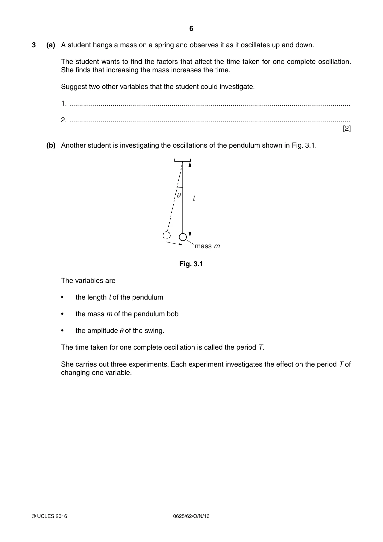 Cambridge IGCSE Physics 0625 2016 Oct/Nov Paper 6 · Variant 2 question paper, page 6 of 12