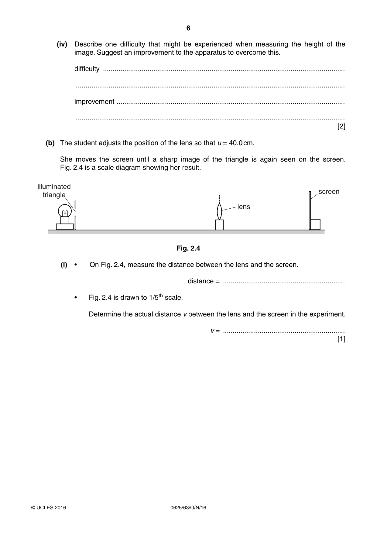 Cambridge IGCSE Physics 0625 2016 Oct/Nov Paper 6 · Variant 3 question paper, page 6 of 12