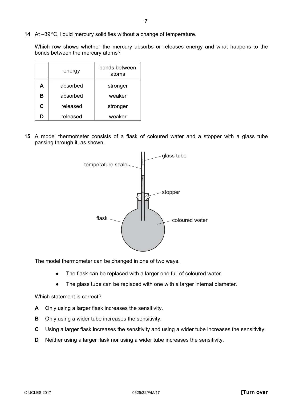 Cambridge IGCSE Physics 0625 2017 Feb/March Paper 2 · Variant 2 question paper, page 7 of 16