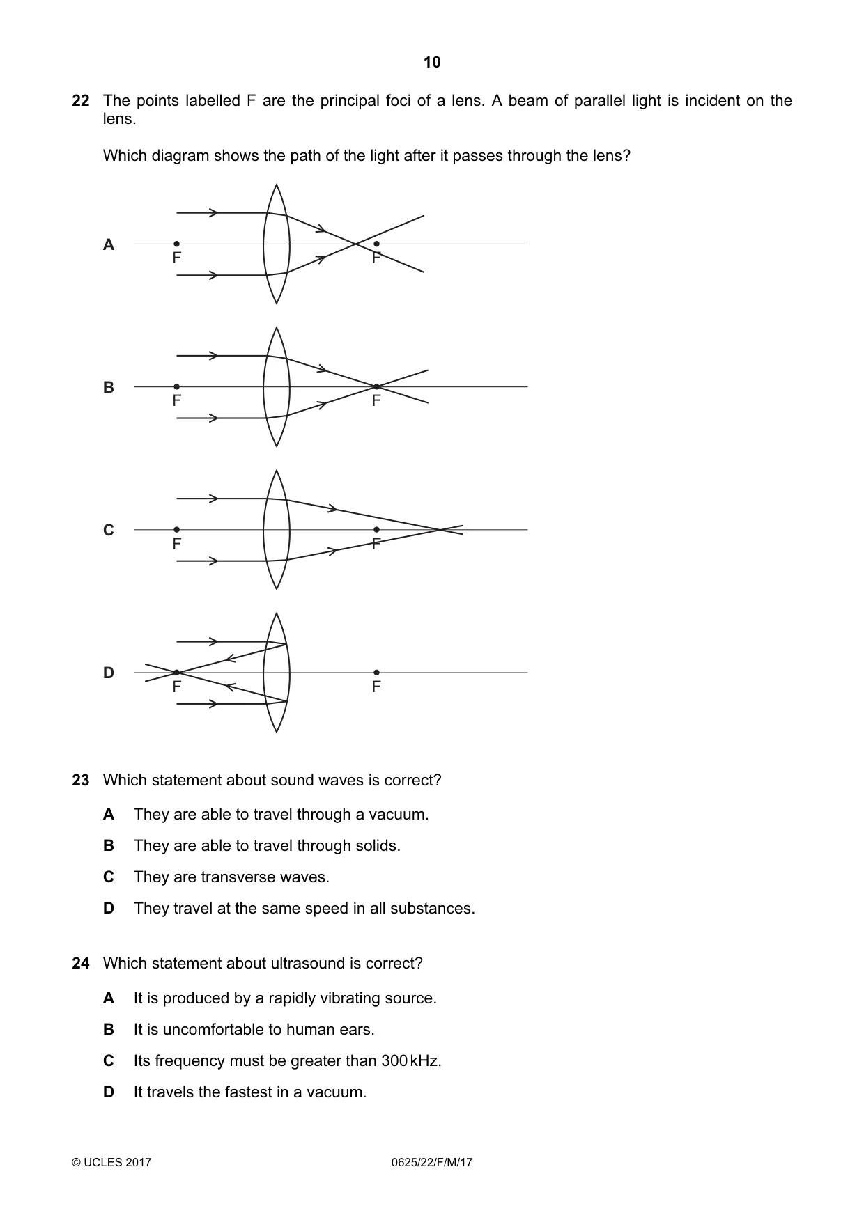 Cambridge IGCSE Physics 0625 2017 Feb/March Paper 2 · Variant 2 question paper, page 10 of 16