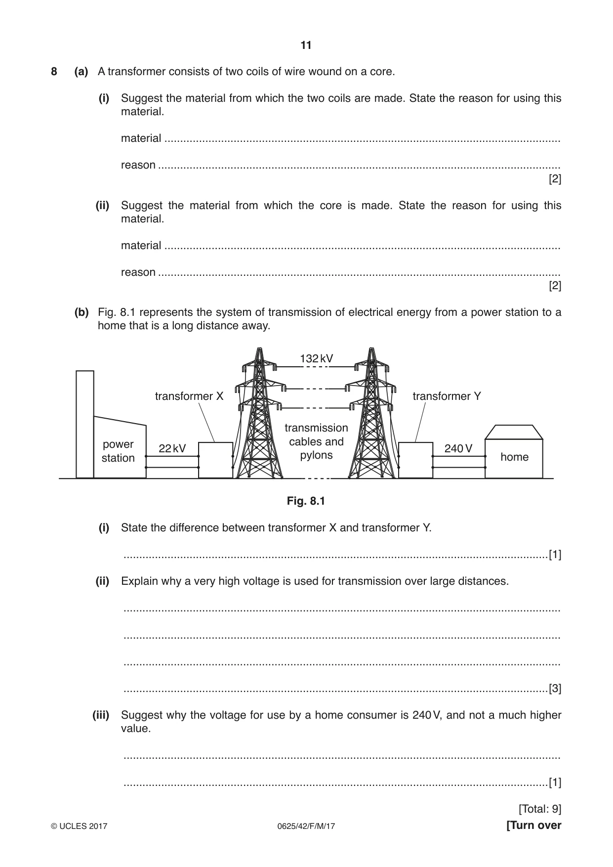 Cambridge IGCSE Physics 0625 2017 Feb/March Paper 4 · Variant 2 question paper, page 11 of 16