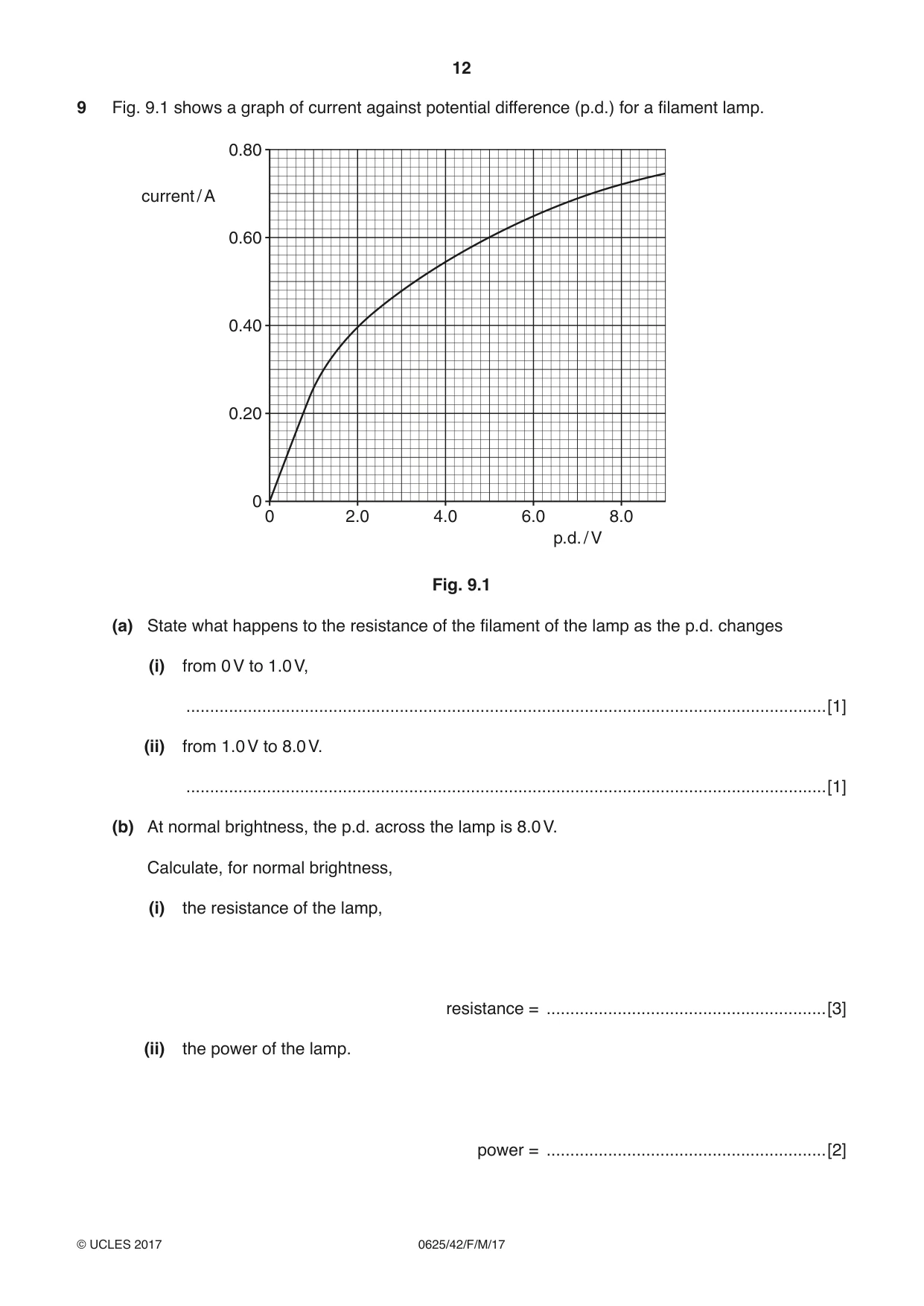Cambridge IGCSE Physics 0625 2017 Feb/March Paper 4 · Variant 2 question paper, page 12 of 16