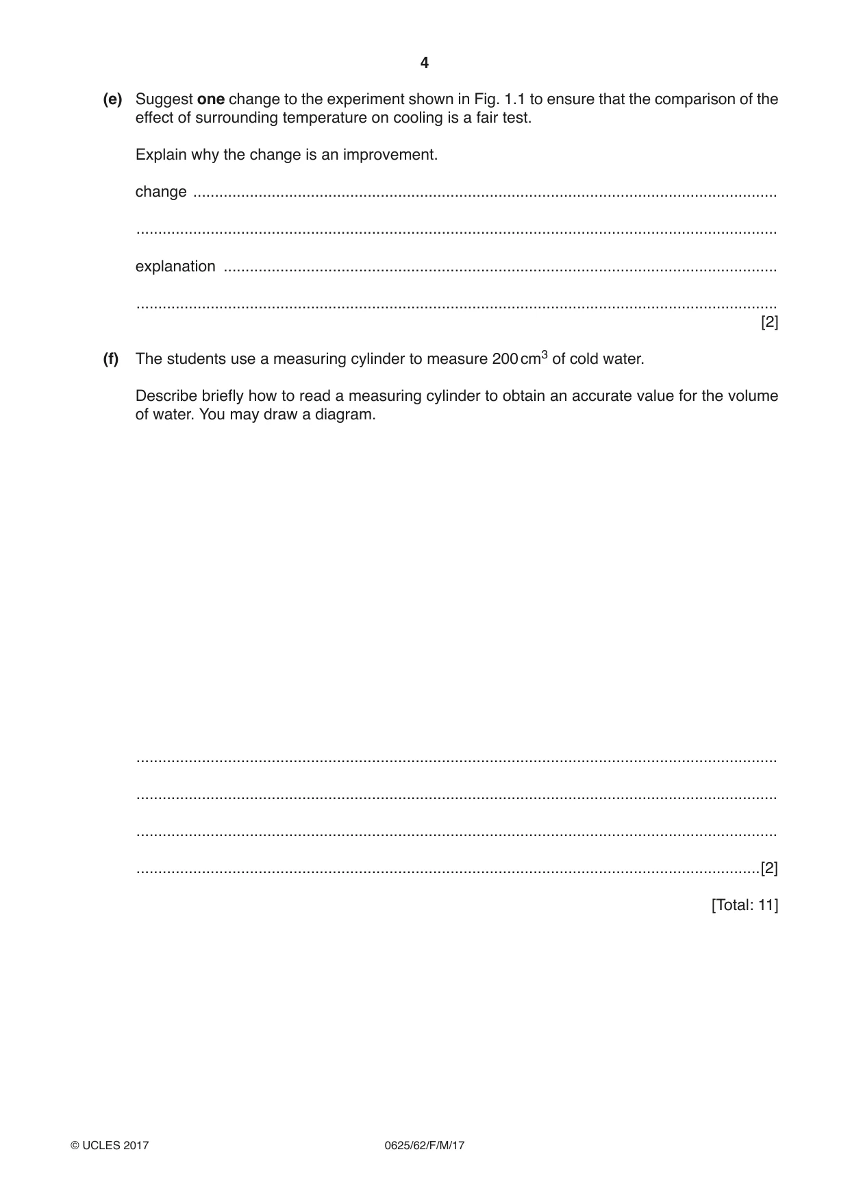 Cambridge IGCSE Physics 0625 2017 Feb/March Paper 6 · Variant 2 question paper, page 4 of 12