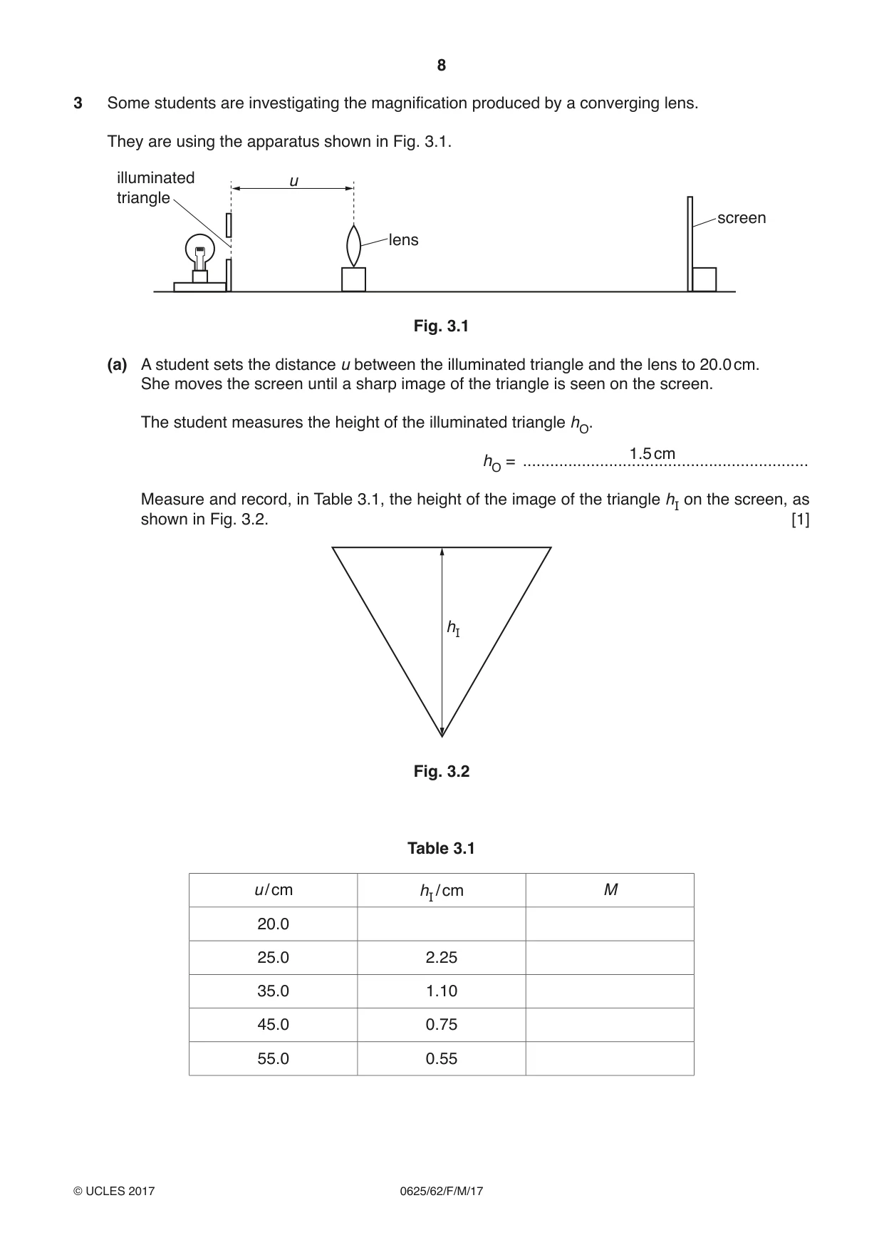 Cambridge IGCSE Physics 0625 2017 Feb/March Paper 6 · Variant 2 question paper, page 8 of 12