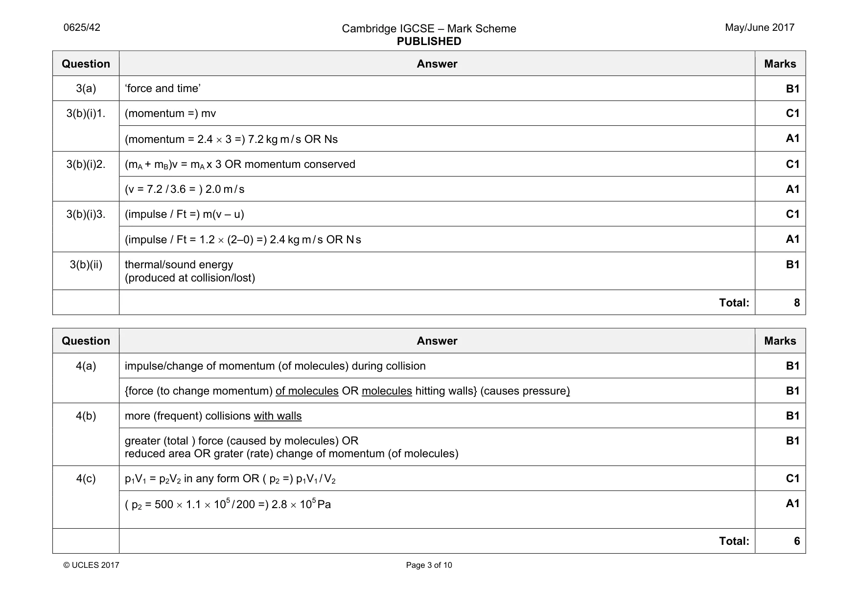 Mark scheme, page 3 of 10