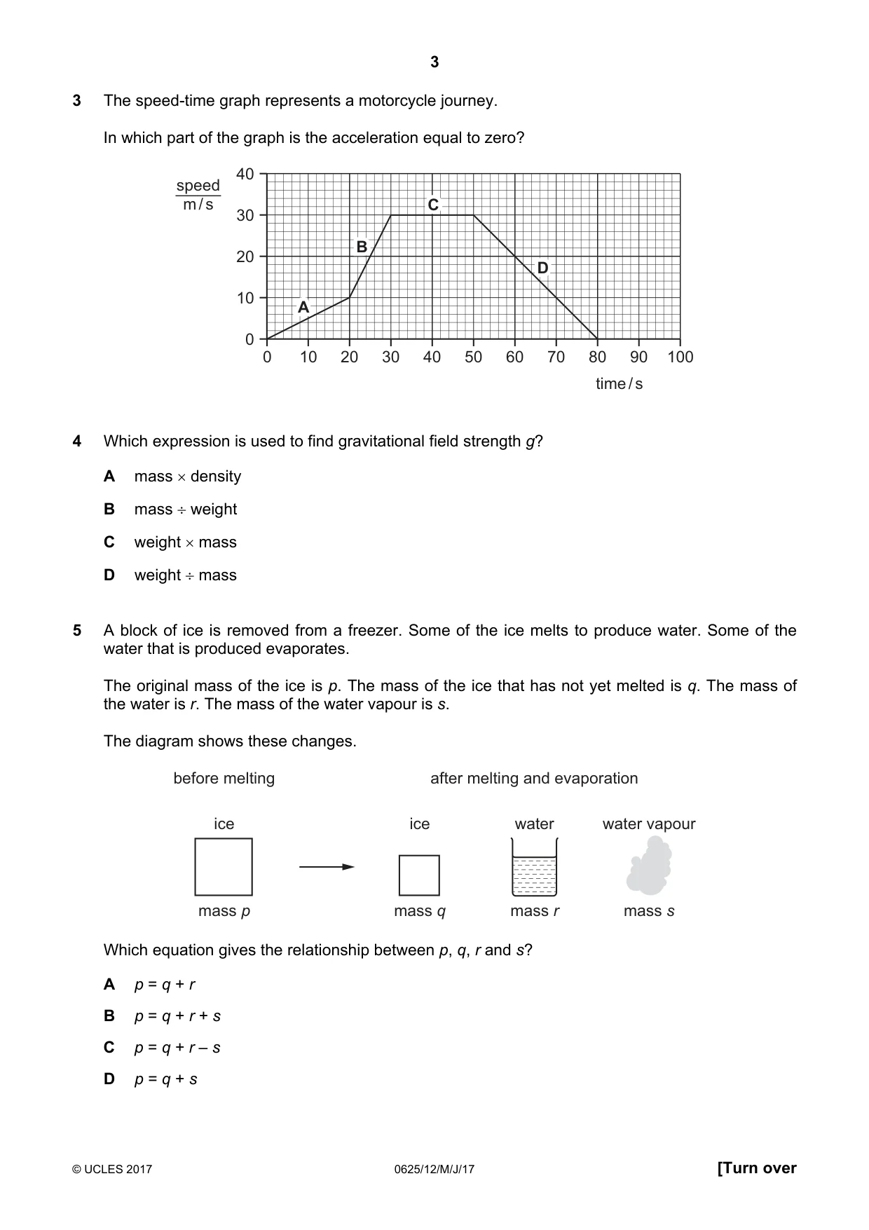 Cambridge IGCSE Physics 0625 2017 May/June Paper 1 · Variant 2 question paper, page 3 of 20