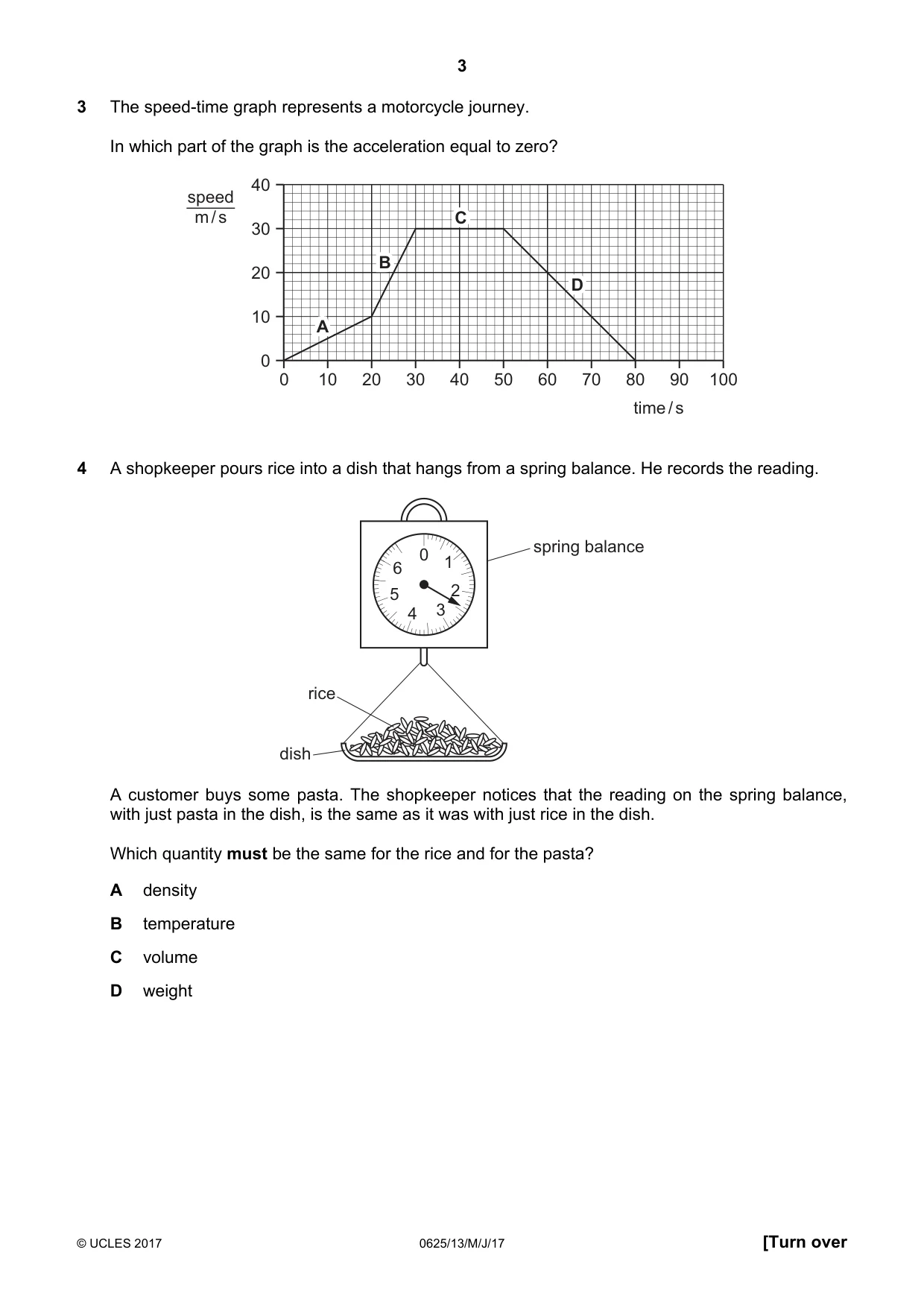 Cambridge IGCSE Physics 0625 2017 May/June Paper 1 · Variant 3 question paper, page 3 of 20