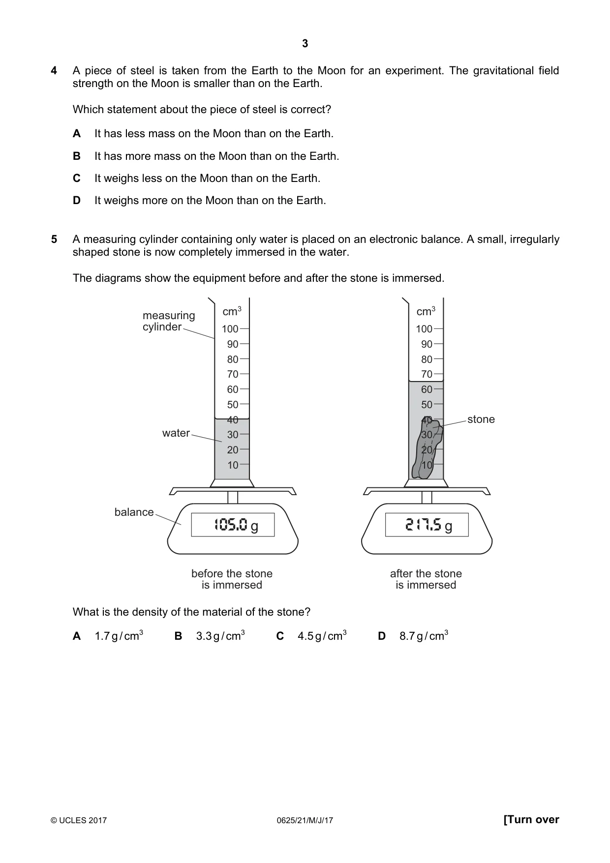 Cambridge IGCSE Physics 0625 2017 May/June Paper 2 · Variant 1 question paper, page 3 of 20