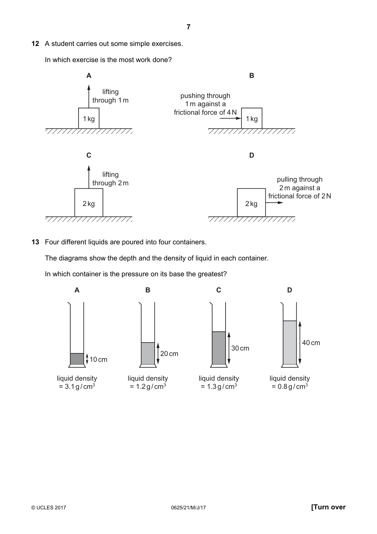 Cambridge IGCSE Physics 0625 2017 May/June Paper 2 · Variant 1 question paper, page 7 of 20