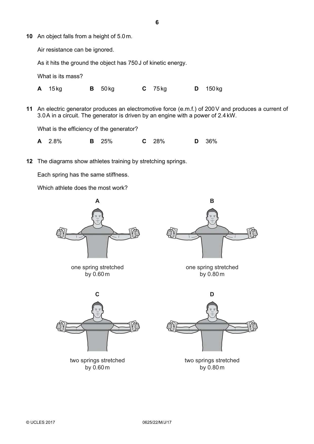 Cambridge IGCSE Physics 0625 2017 May/June Paper 2 · Variant 2 question paper, page 6 of 20