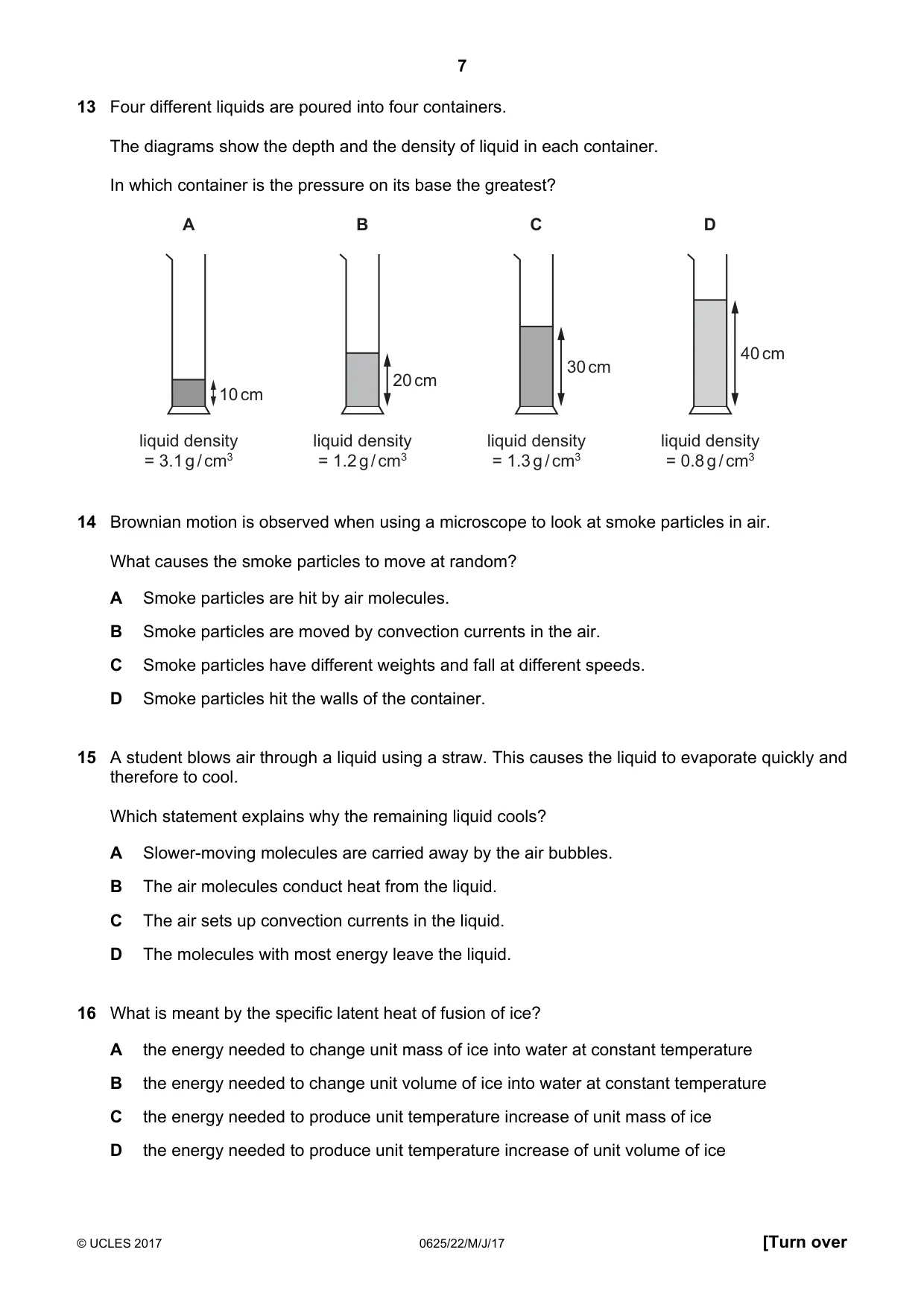 Cambridge IGCSE Physics 0625 2017 May/June Paper 2 · Variant 2 question paper, page 7 of 20