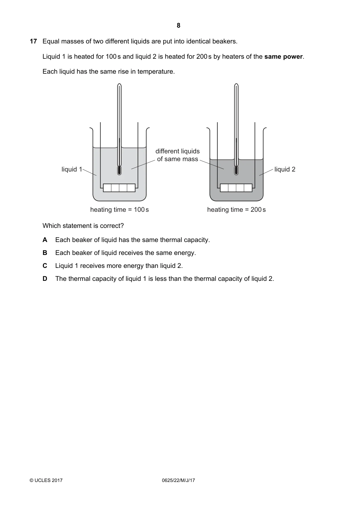 Cambridge IGCSE Physics 0625 2017 May/June Paper 2 · Variant 2 question paper, page 8 of 20
