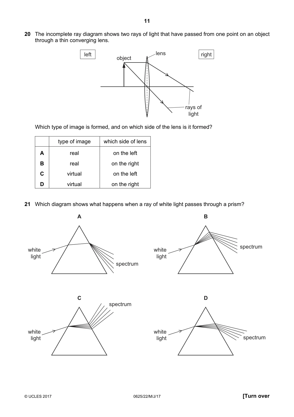 Cambridge IGCSE Physics 0625 2017 May/June Paper 2 · Variant 2 question paper, page 11 of 20
