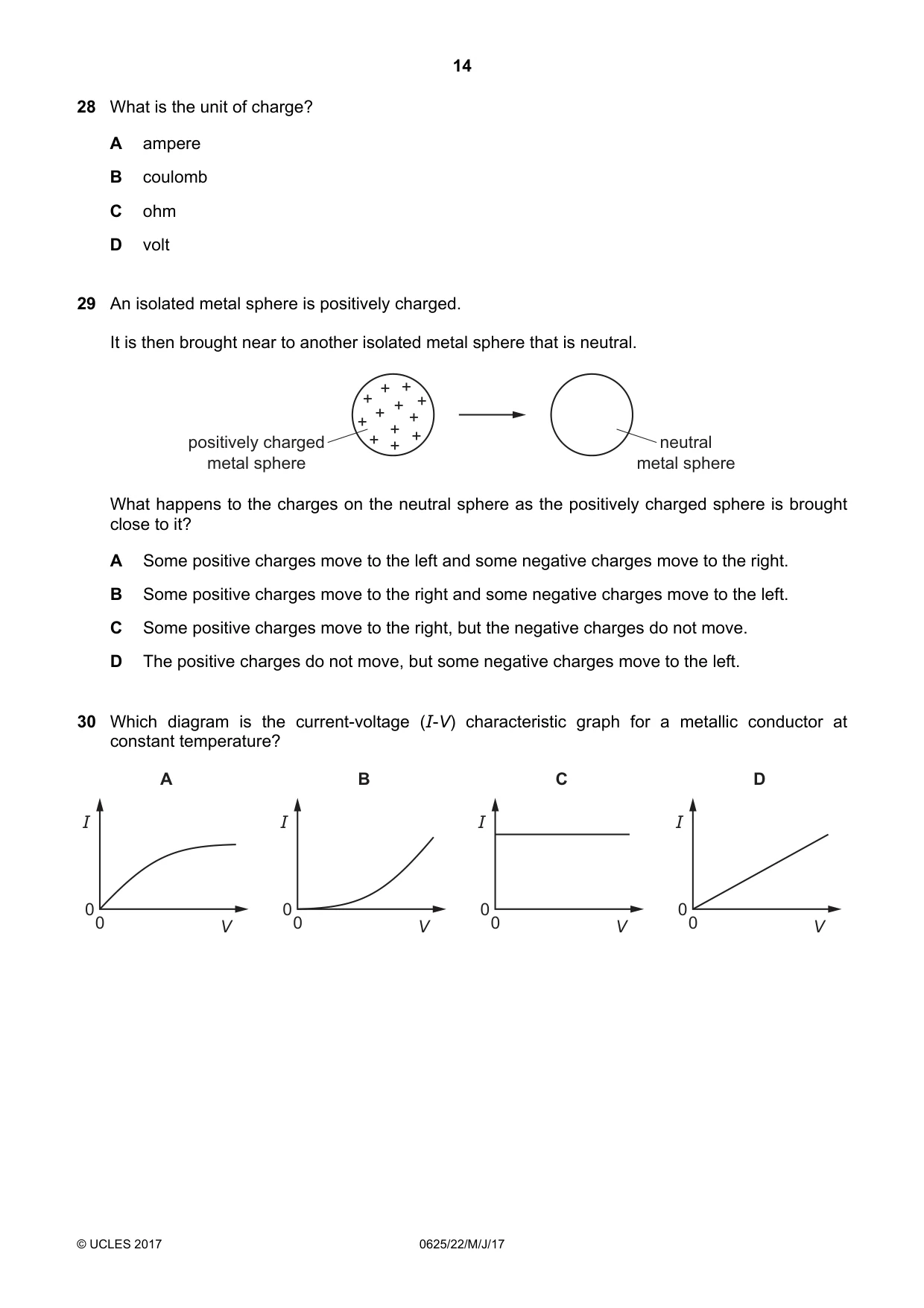 Cambridge IGCSE Physics 0625 2017 May/June Paper 2 · Variant 2 question paper, page 14 of 20