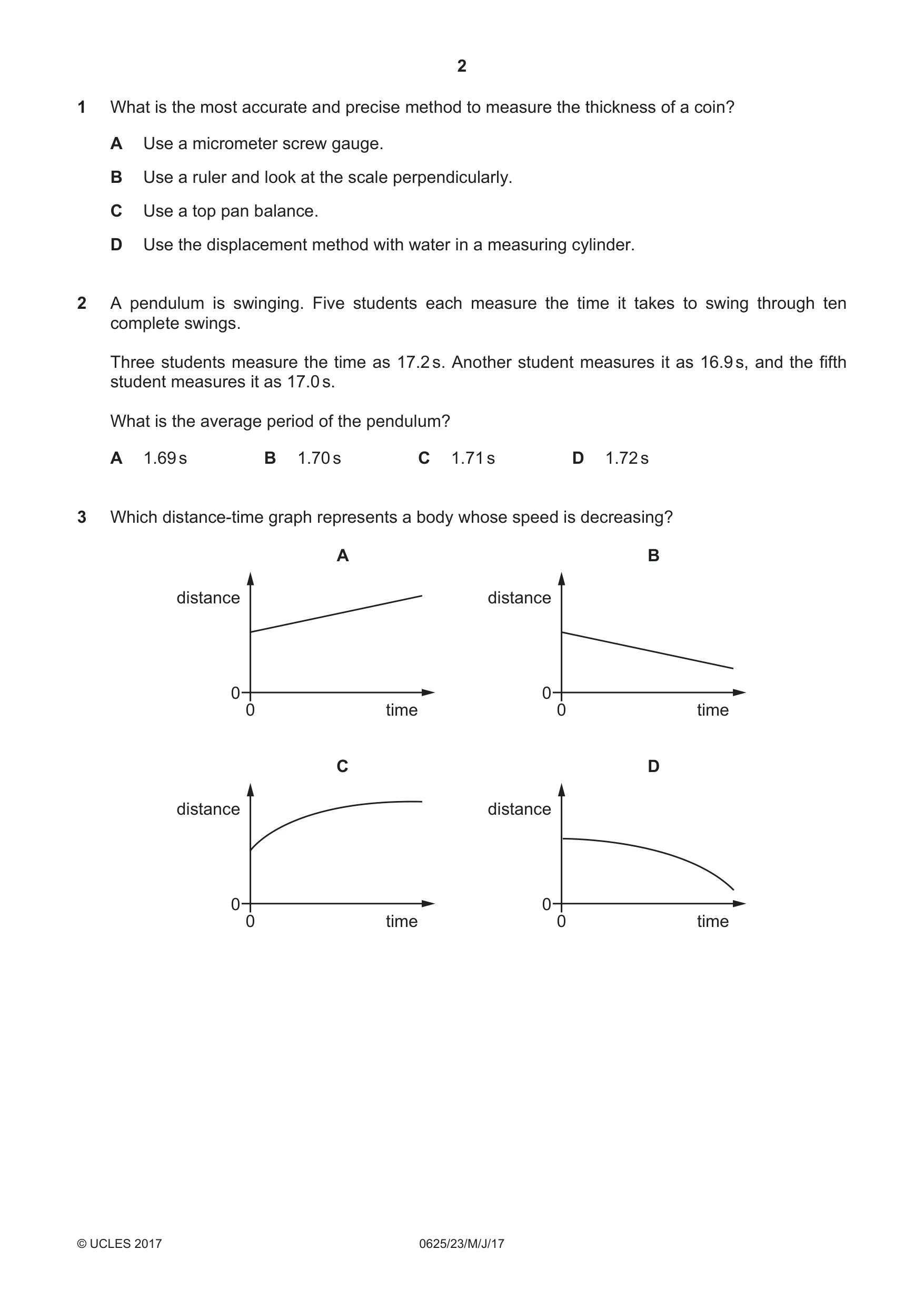 Cambridge IGCSE Physics 0625 2017 May/June Paper 2 · Variant 3 question paper, page 2 of 20