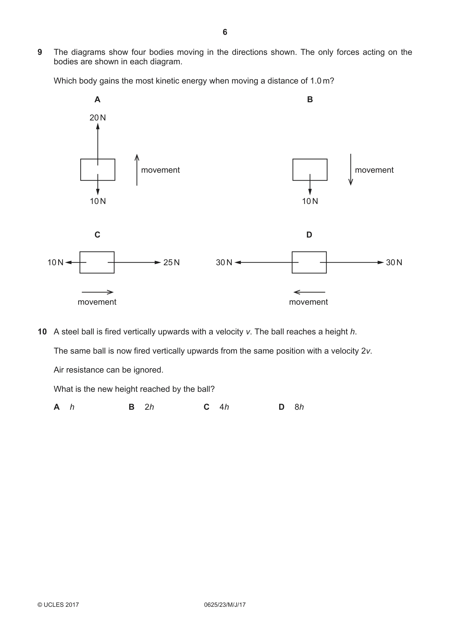 Cambridge IGCSE Physics 0625 2017 May/June Paper 2 · Variant 3 question paper, page 6 of 20