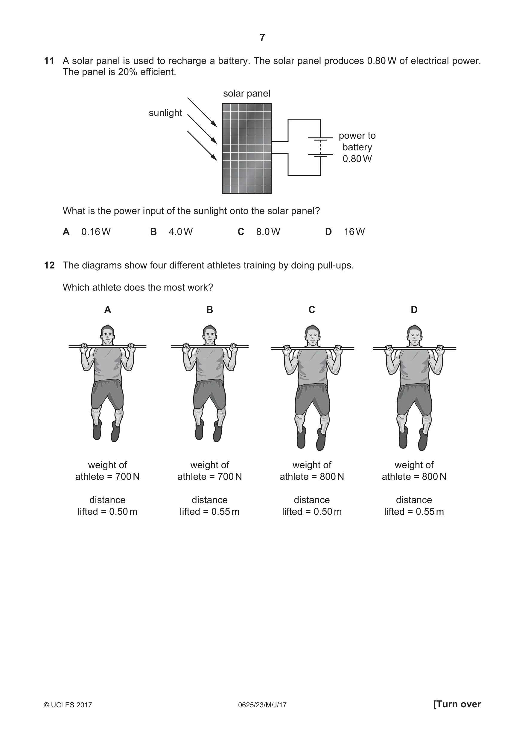 Cambridge IGCSE Physics 0625 2017 May/June Paper 2 · Variant 3 question paper, page 7 of 20