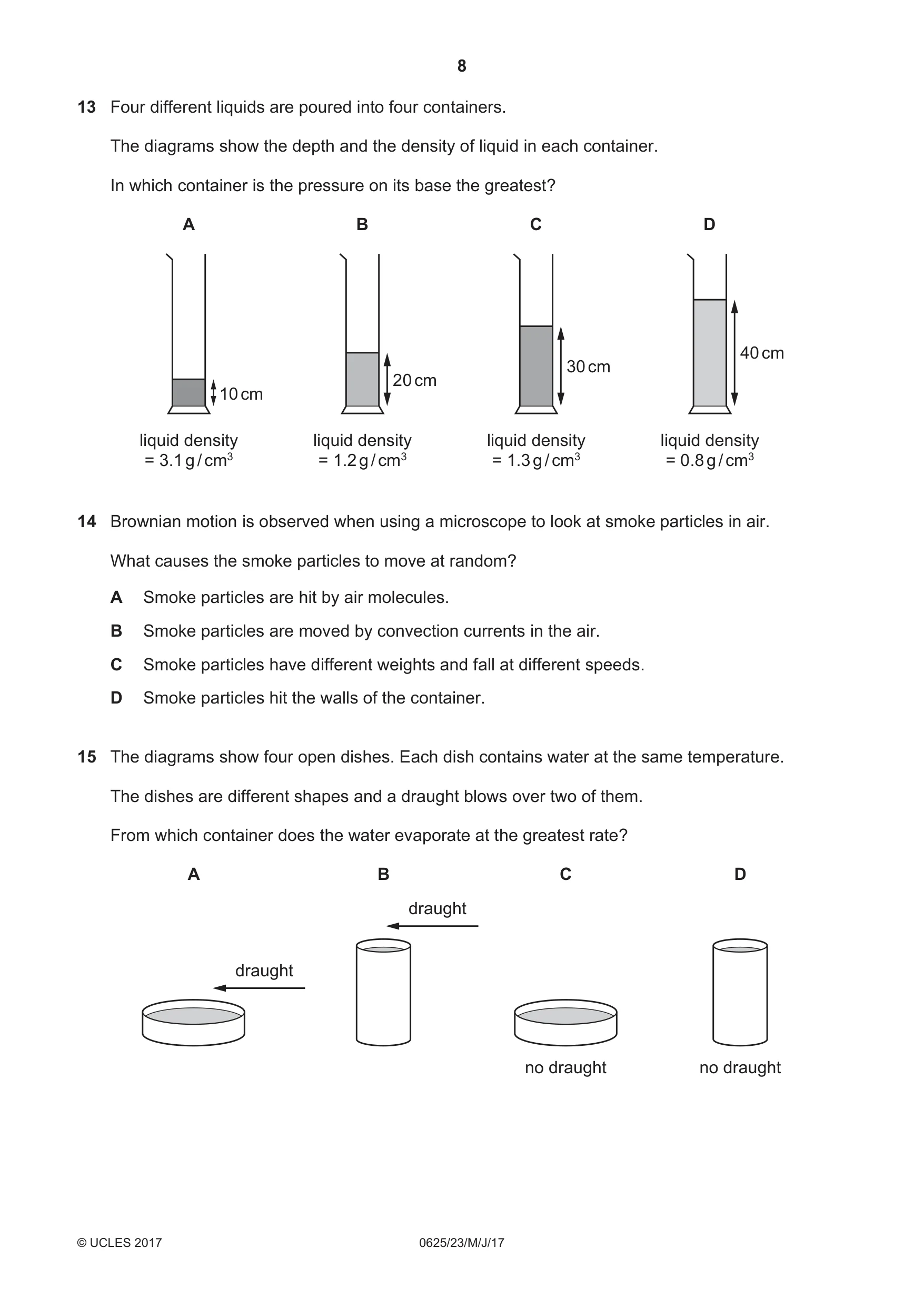 Cambridge IGCSE Physics 0625 2017 May/June Paper 2 · Variant 3 question paper, page 8 of 20