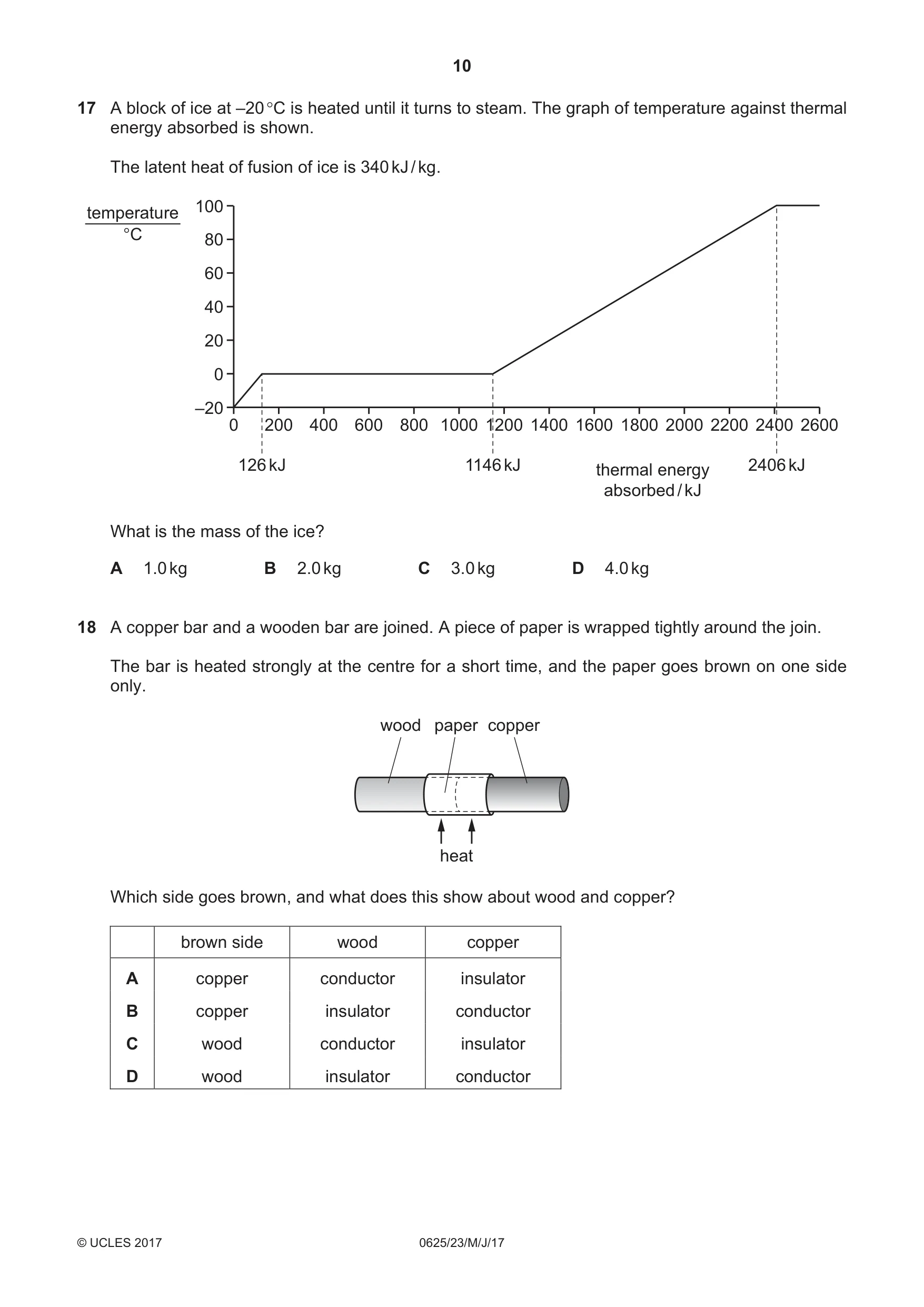 Cambridge IGCSE Physics 0625 2017 May/June Paper 2 · Variant 3 question paper, page 10 of 20