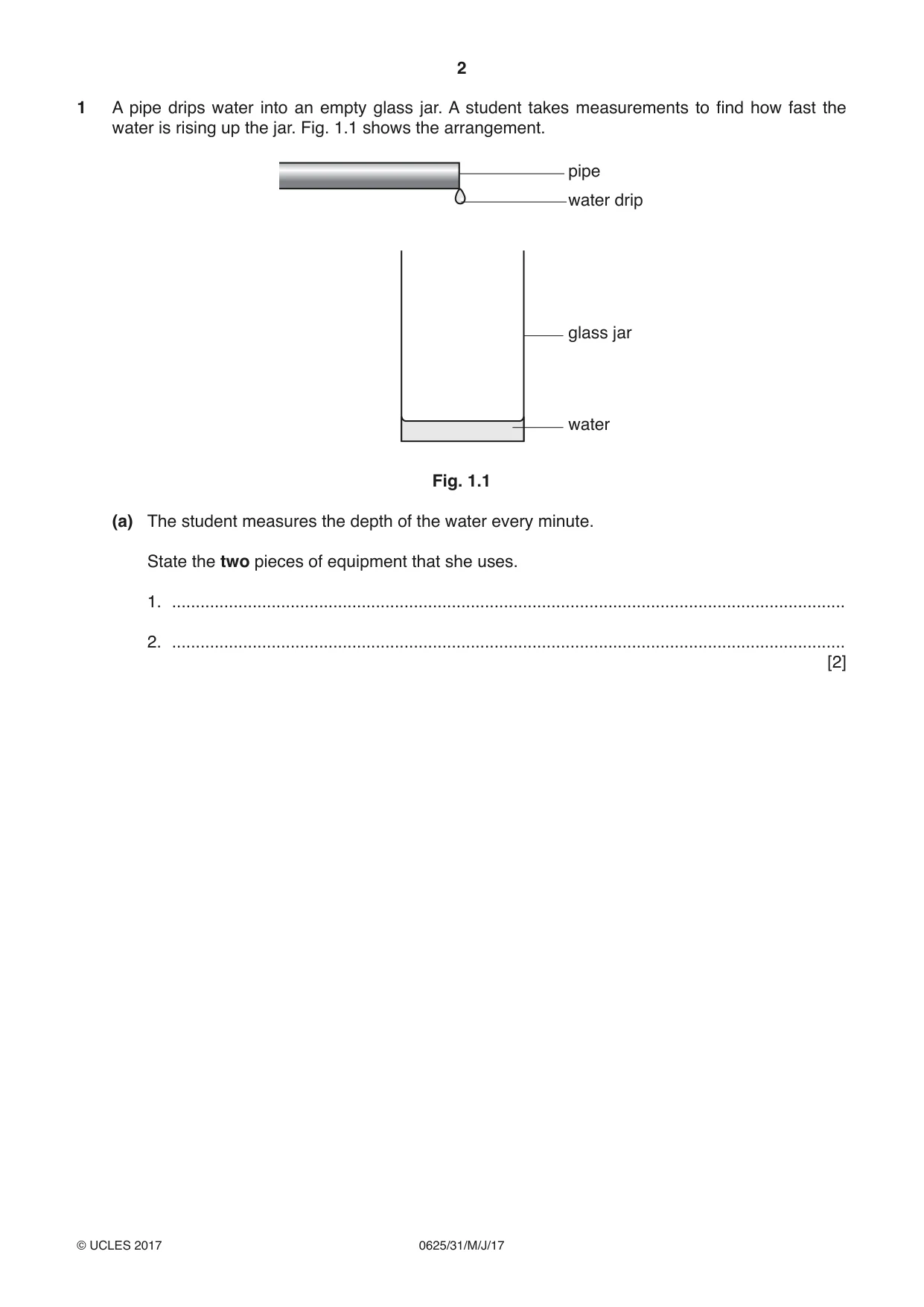 Cambridge IGCSE Physics 0625 2017 May/June Paper 3 · Variant 1 question paper, page 2 of 16