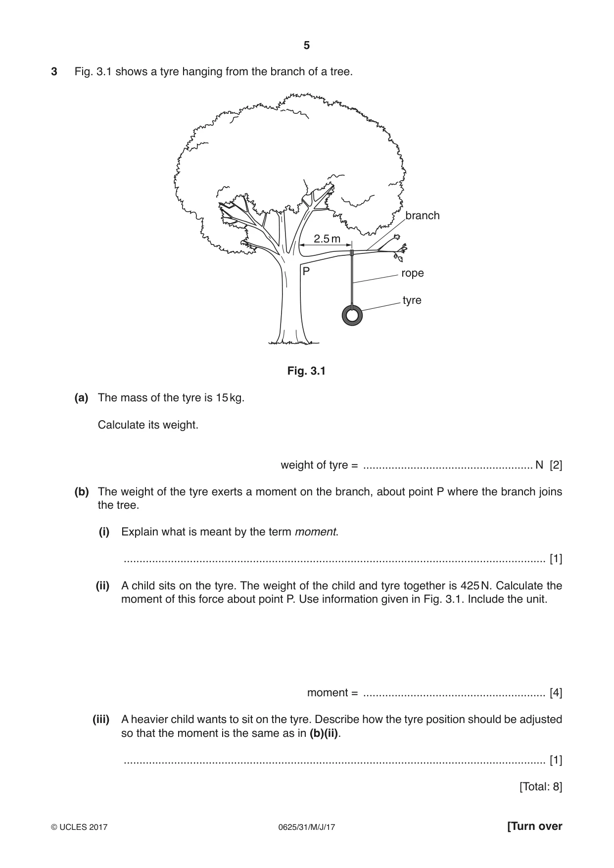 Cambridge IGCSE Physics 0625 2017 May/June Paper 3 · Variant 1 question paper, page 5 of 16