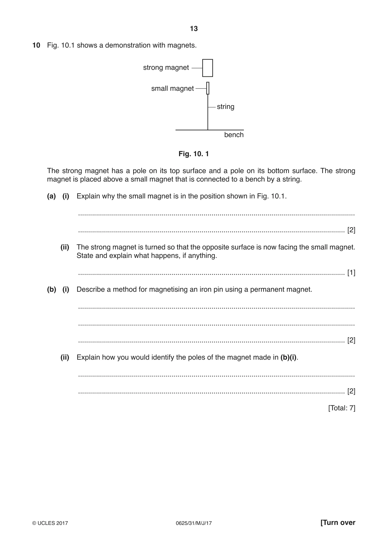 Cambridge IGCSE Physics 0625 2017 May/June Paper 3 · Variant 1 question paper, page 13 of 16