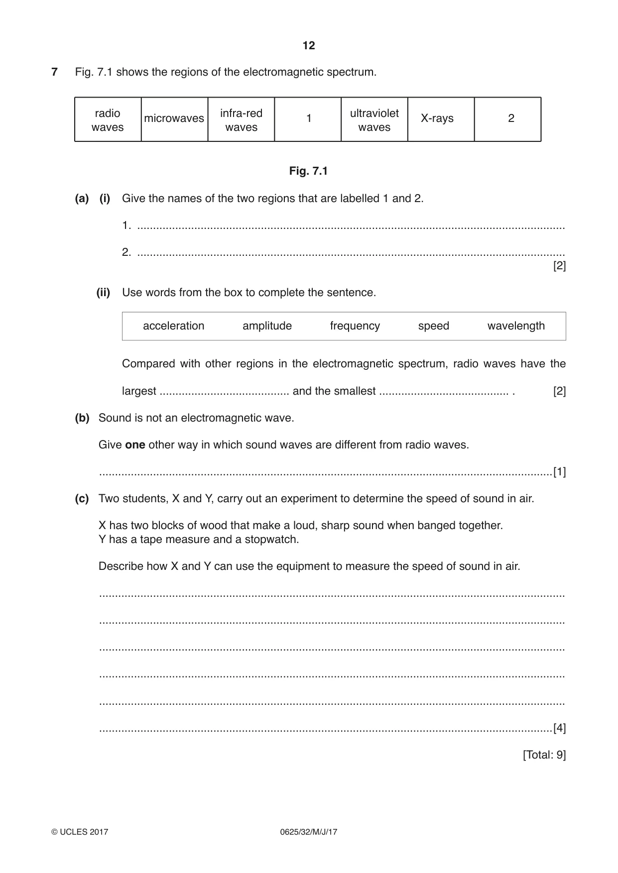 Cambridge IGCSE Physics 0625 2017 May/June Paper 3 · Variant 2 question paper, page 12 of 20