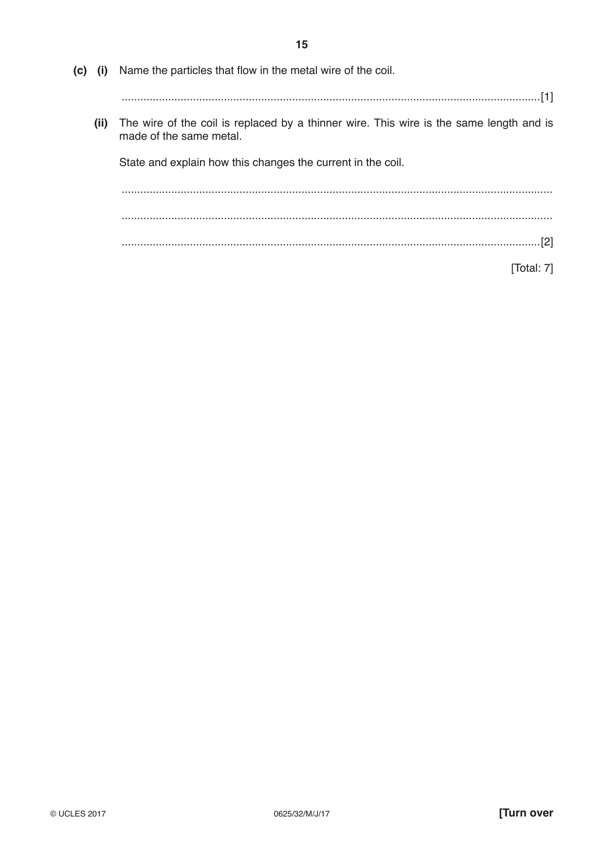 Cambridge IGCSE Physics 0625 2017 May/June Paper 3 · Variant 2 question paper, page 15 of 20