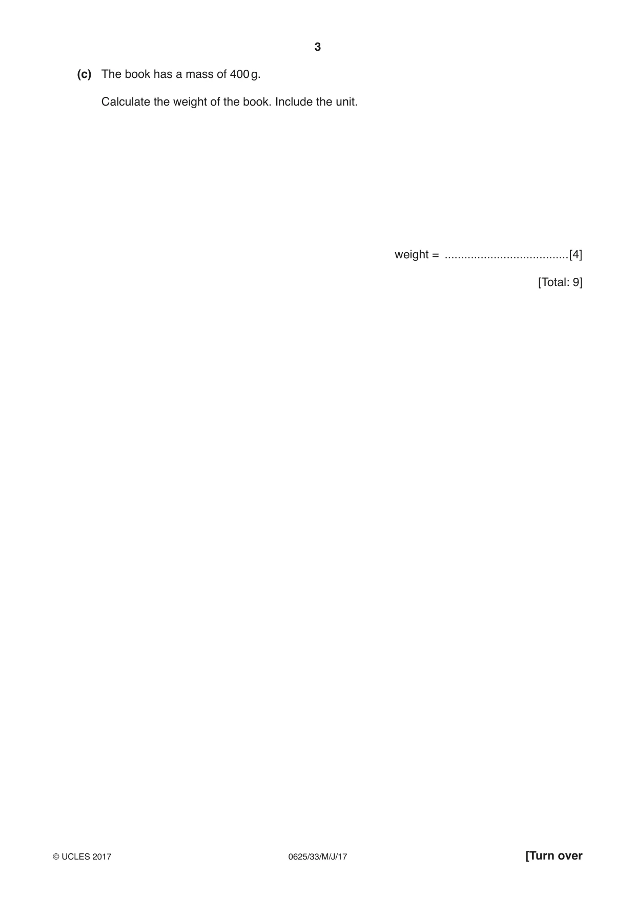 Cambridge IGCSE Physics 0625 2017 May/June Paper 3 · Variant 3 question paper, page 3 of 16