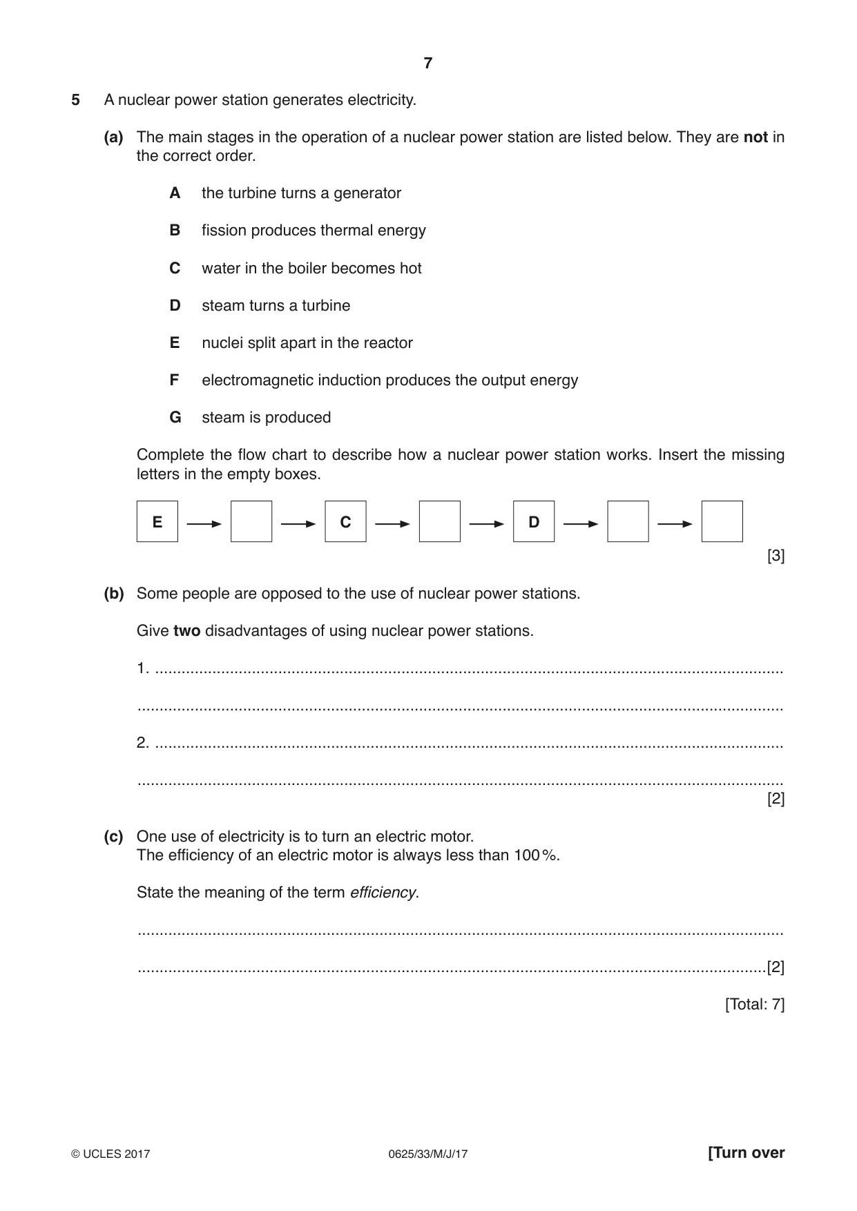 Cambridge IGCSE Physics 0625 2017 May/June Paper 3 · Variant 3 question paper, page 7 of 16