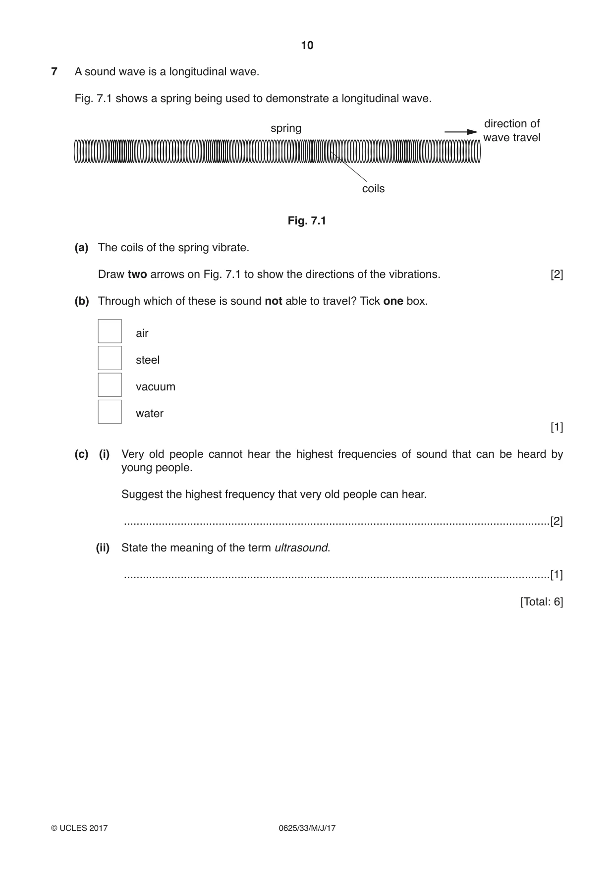 Cambridge IGCSE Physics 0625 2017 May/June Paper 3 · Variant 3 question paper, page 10 of 16