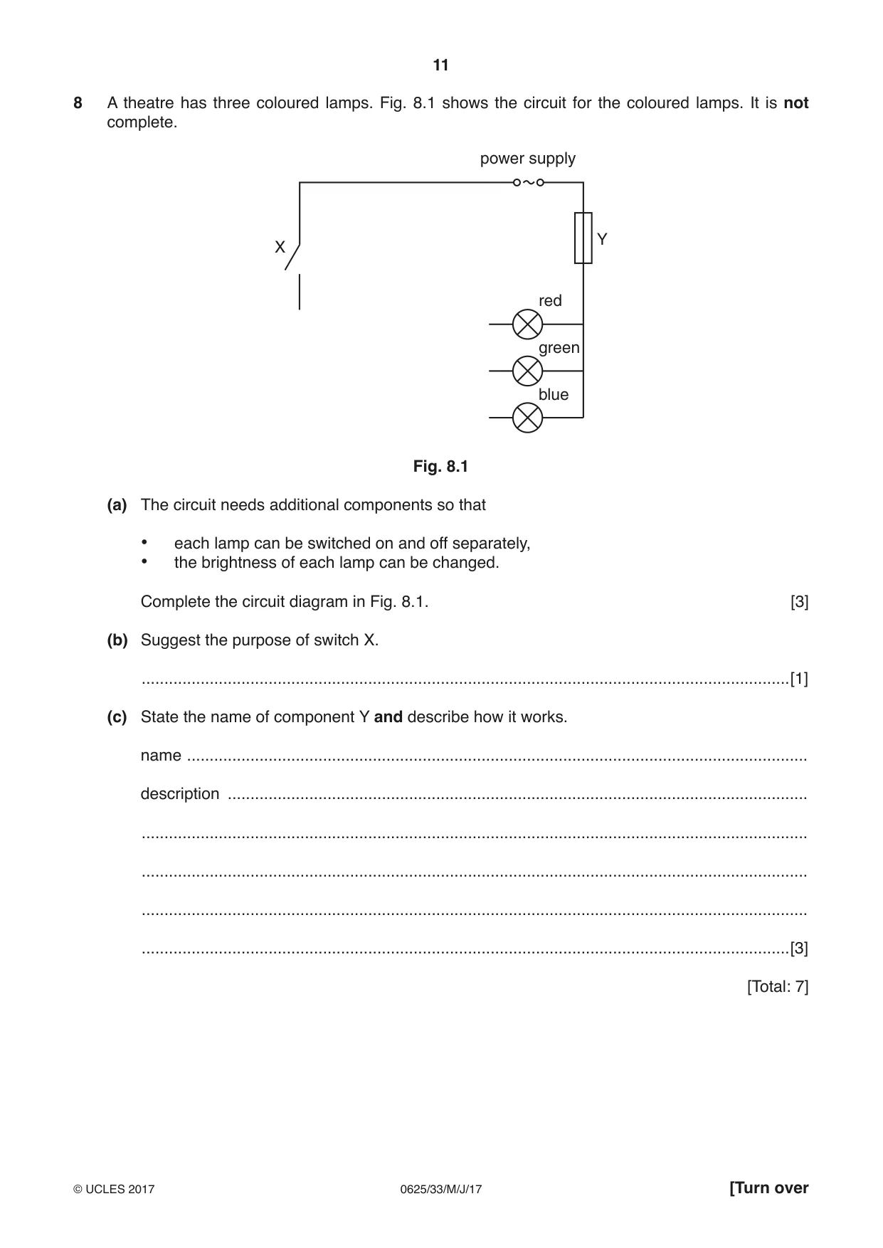 Cambridge IGCSE Physics 0625 2017 May/June Paper 3 · Variant 3 question paper, page 11 of 16