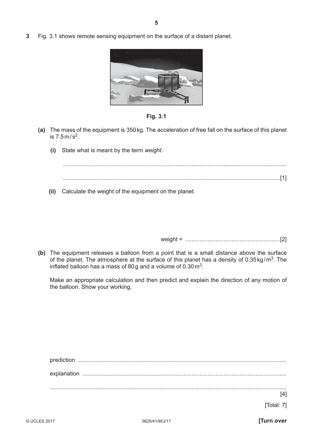 Cambridge IGCSE Physics 0625 2017 May/June Paper 4 · Variant 1 question paper, page 5 of 16