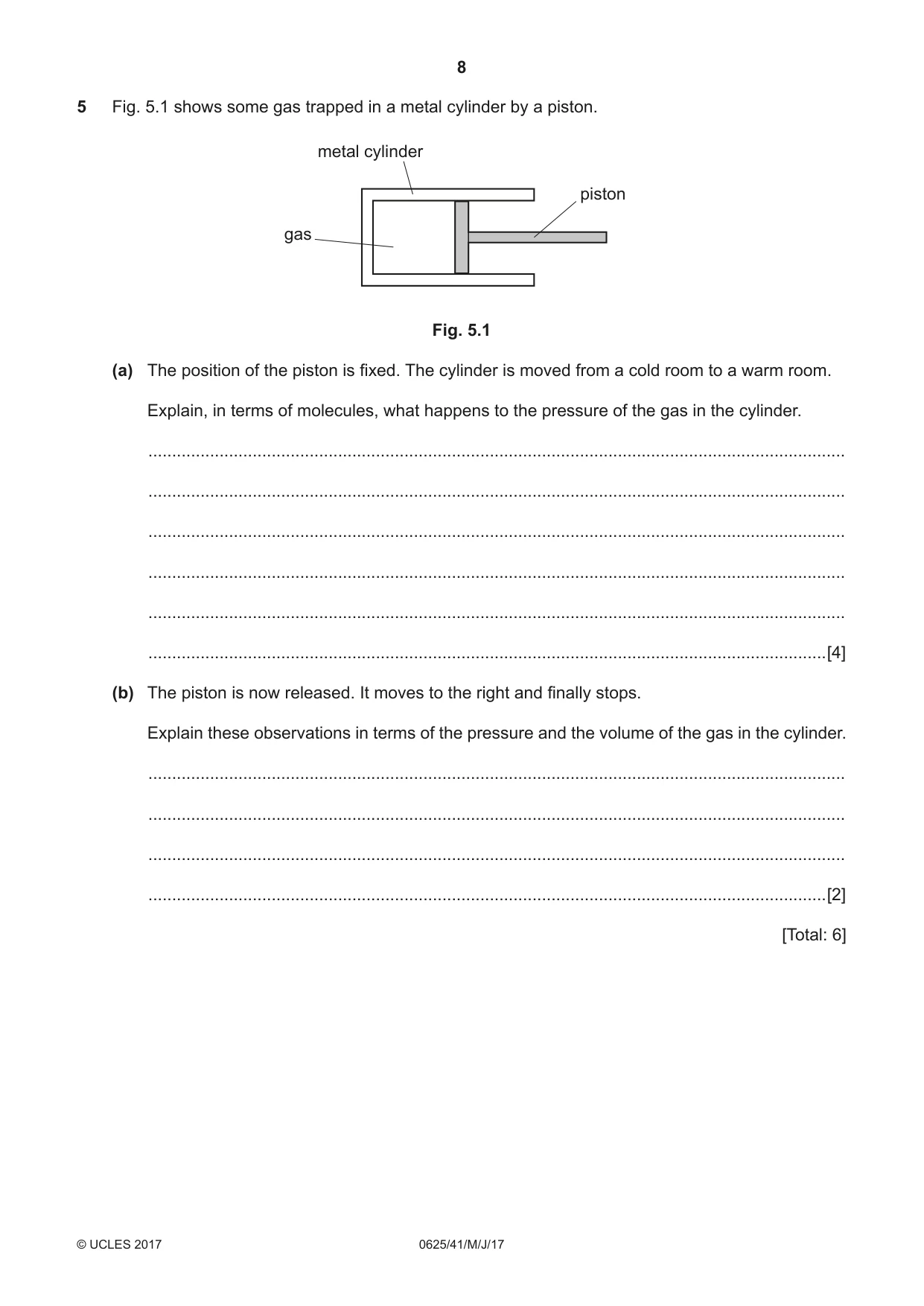 Cambridge IGCSE Physics 0625 2017 May/June Paper 4 · Variant 1 question paper, page 8 of 16