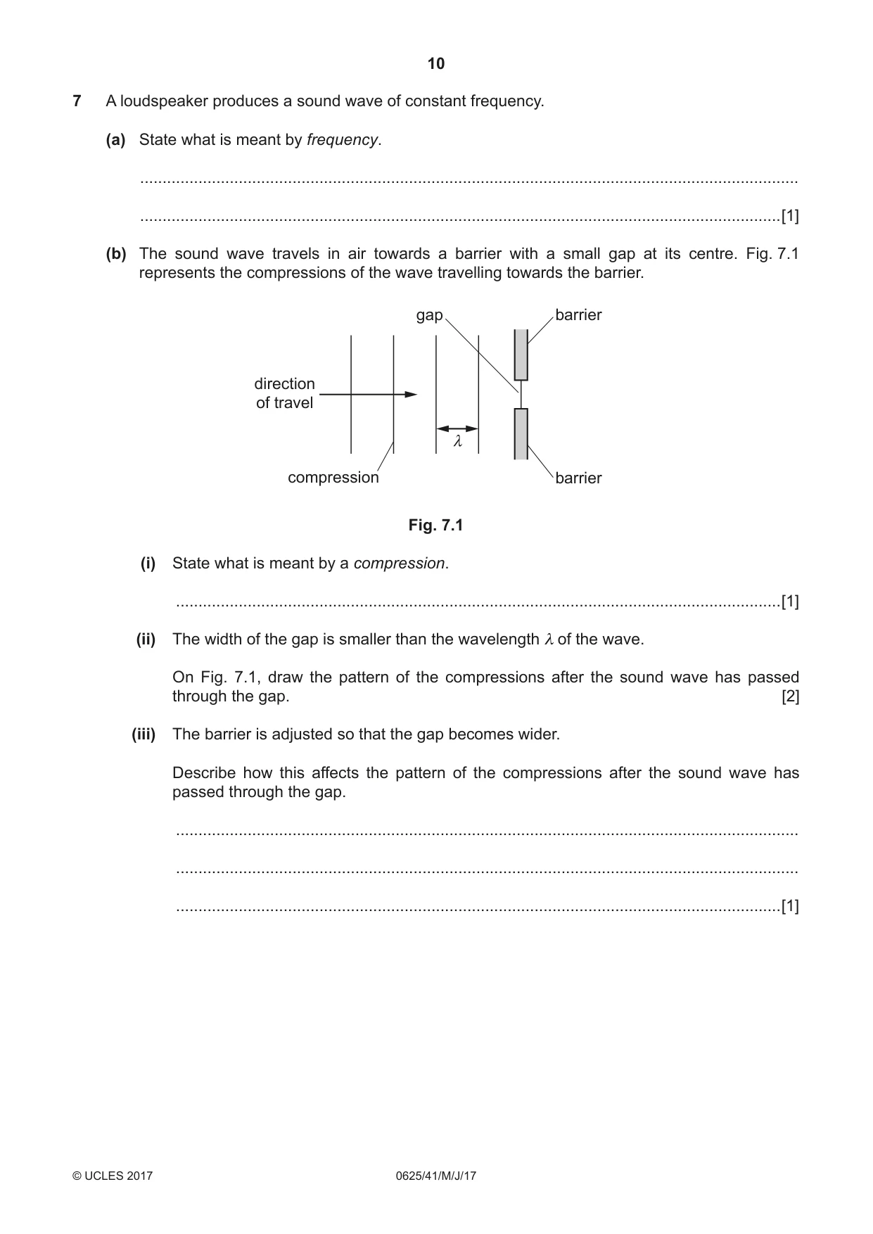 Cambridge IGCSE Physics 0625 2017 May/June Paper 4 · Variant 1 question paper, page 10 of 16