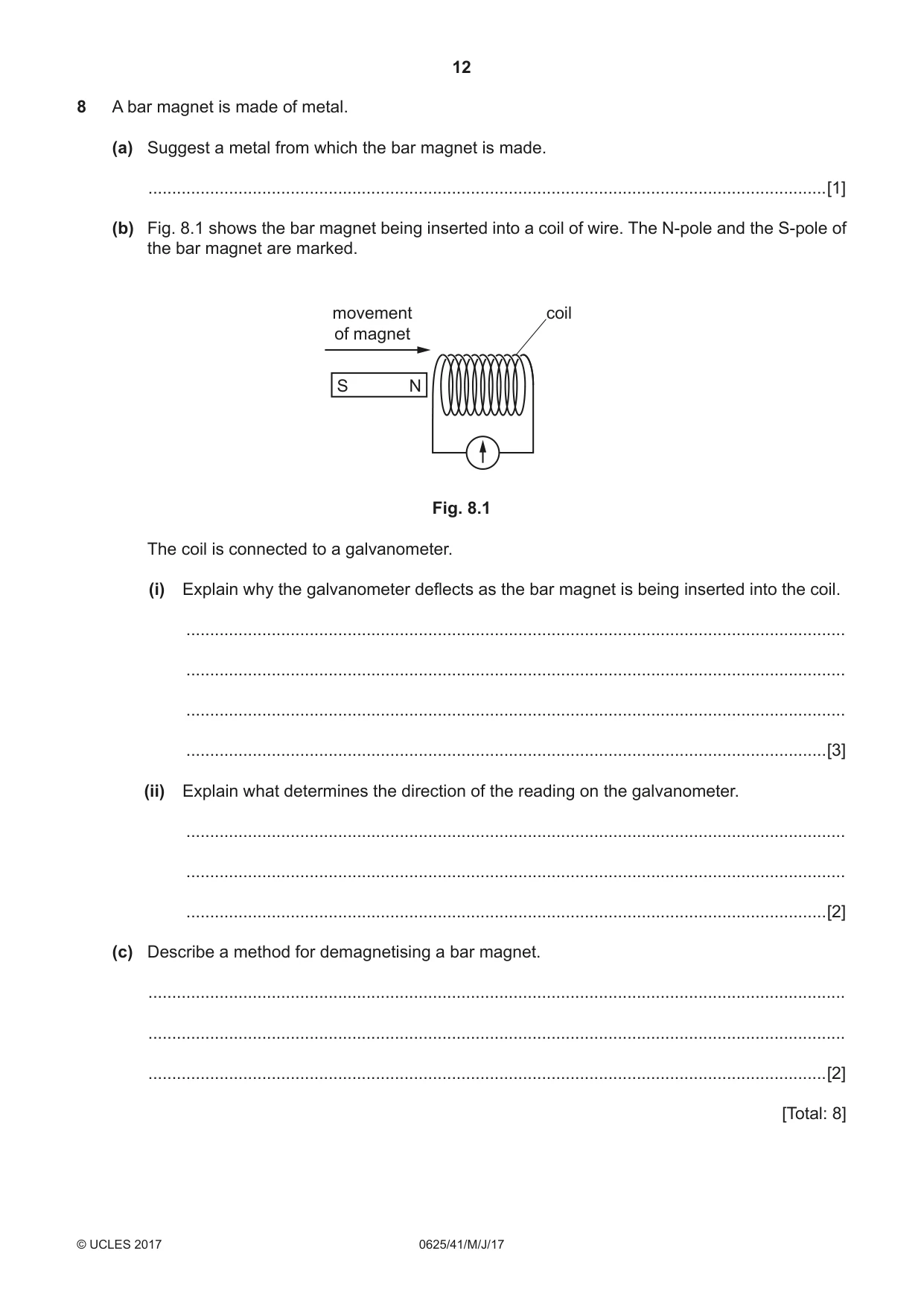 Cambridge IGCSE Physics 0625 2017 May/June Paper 4 · Variant 1 question paper, page 12 of 16
