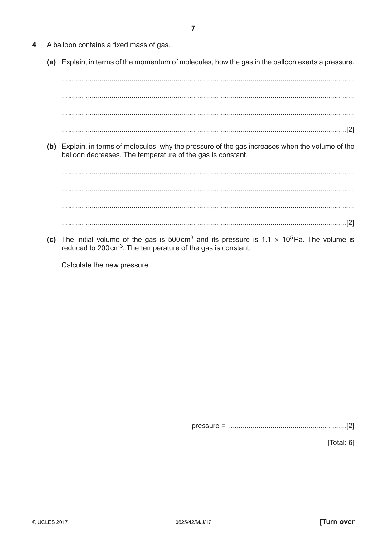 Cambridge IGCSE Physics 0625 2017 May/June Paper 4 · Variant 2 question paper, page 7 of 20
