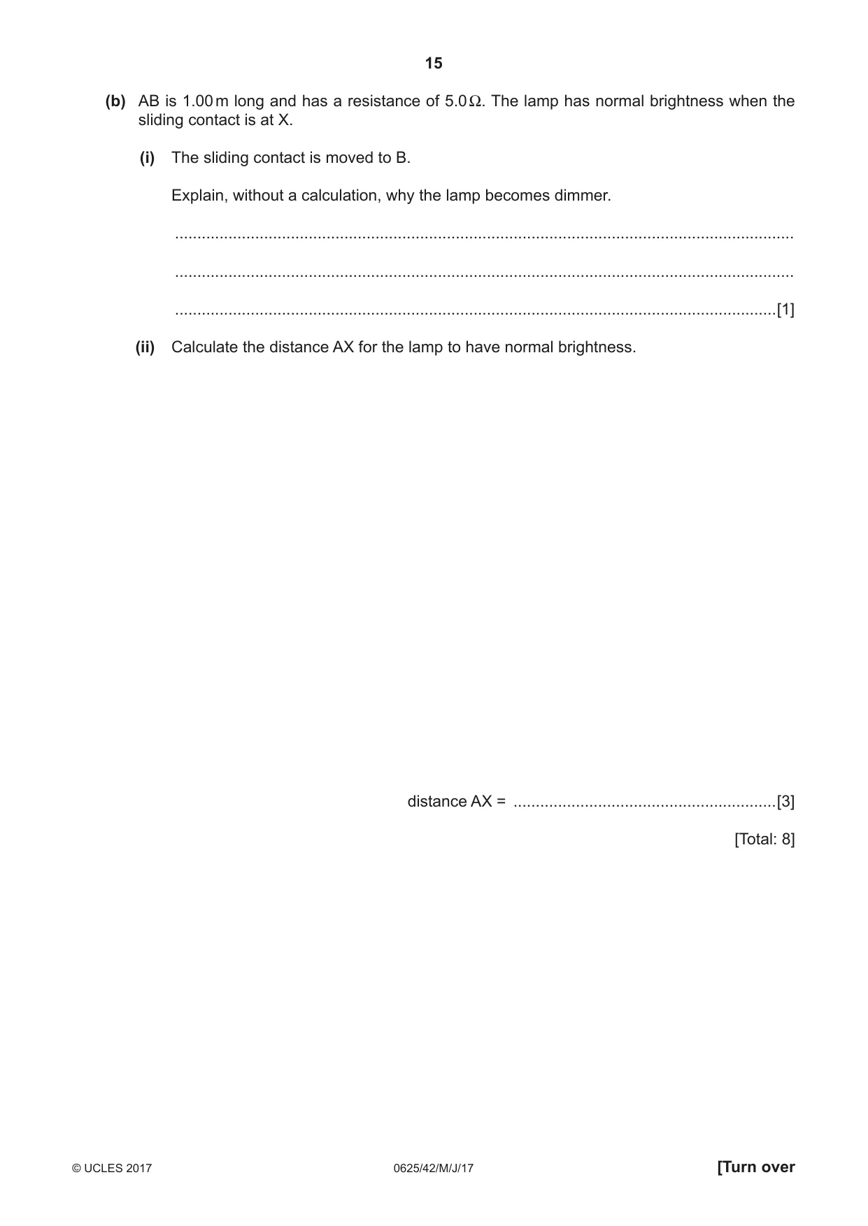 Cambridge IGCSE Physics 0625 2017 May/June Paper 4 · Variant 2 question paper, page 15 of 20