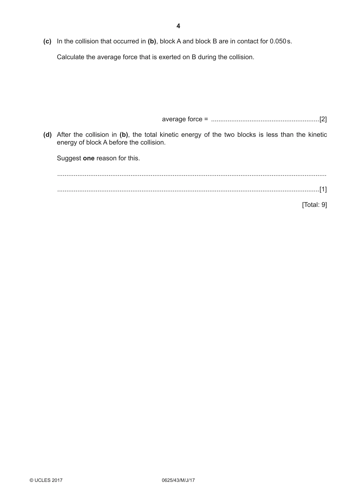 Cambridge IGCSE Physics 0625 2017 May/June Paper 4 · Variant 3 question paper, page 4 of 20