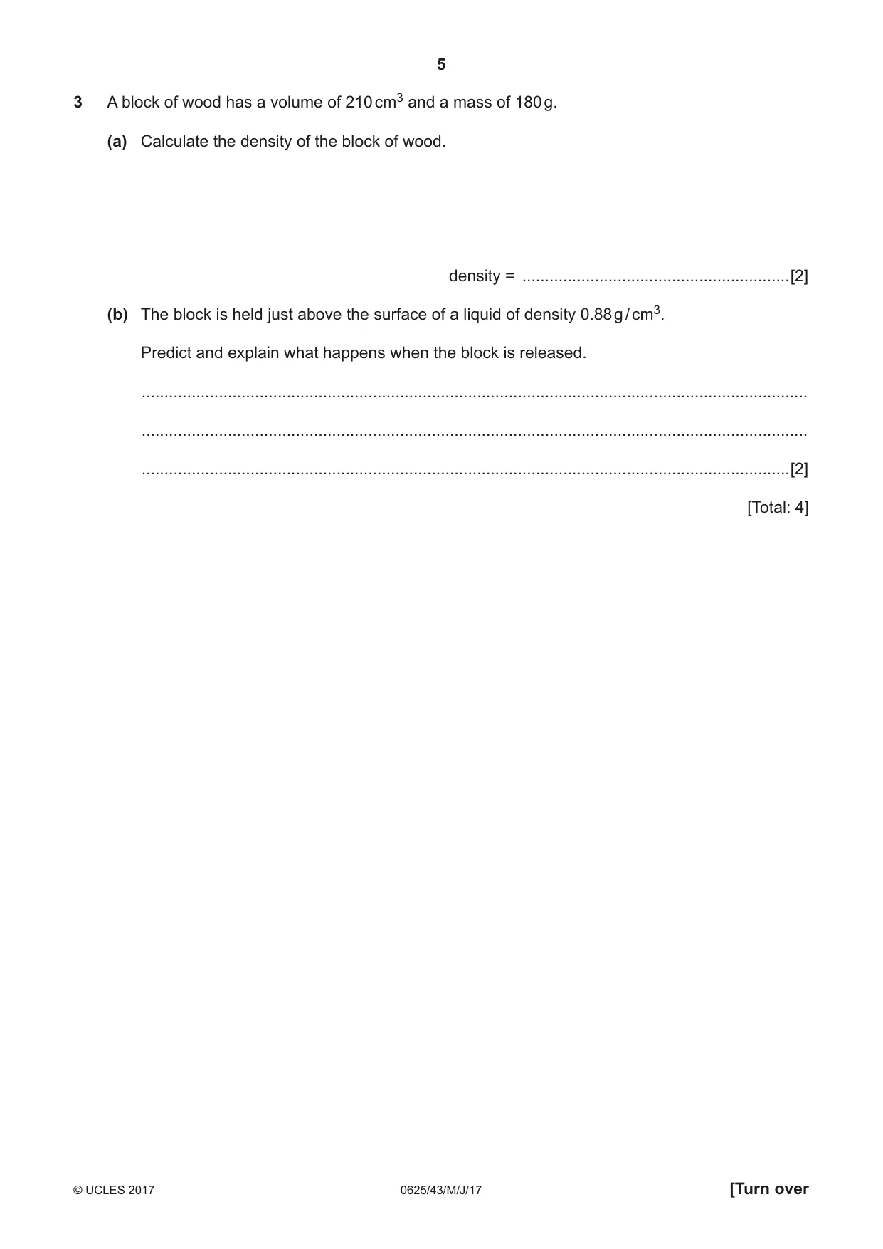 Cambridge IGCSE Physics 0625 2017 May/June Paper 4 · Variant 3 question paper, page 5 of 20