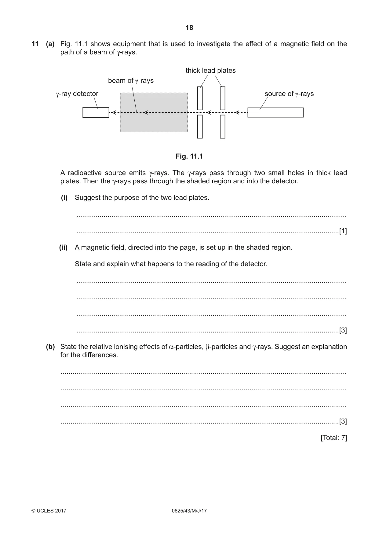 Cambridge IGCSE Physics 0625 2017 May/June Paper 4 · Variant 3 question paper, page 18 of 20
