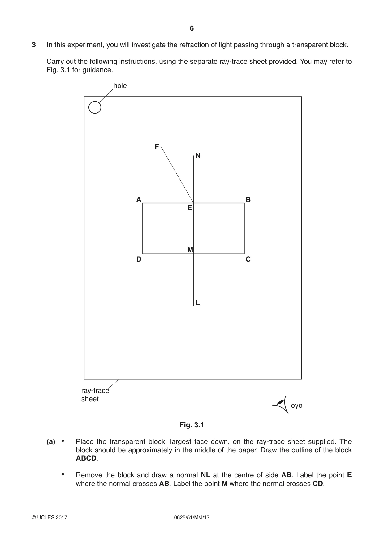 Cambridge IGCSE Physics 0625 2017 May/June Paper 5 · Variant 1 question paper, page 6 of 12