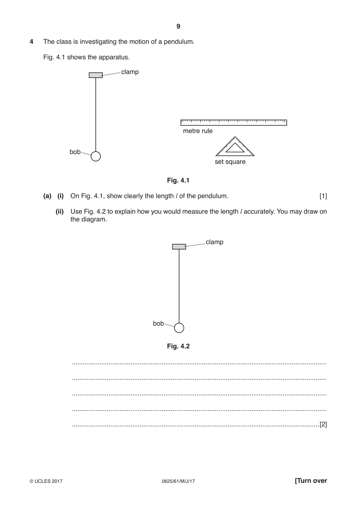 Cambridge IGCSE Physics 0625 2017 May/June Paper 6 · Variant 1 question paper, page 9 of 12
