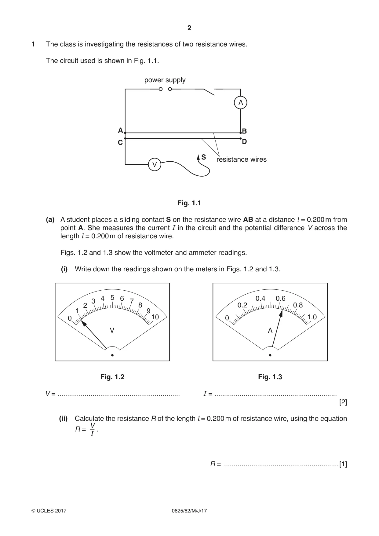 Cambridge IGCSE Physics 0625 2017 May/June Paper 6 · Variant 2 question paper, page 2 of 12