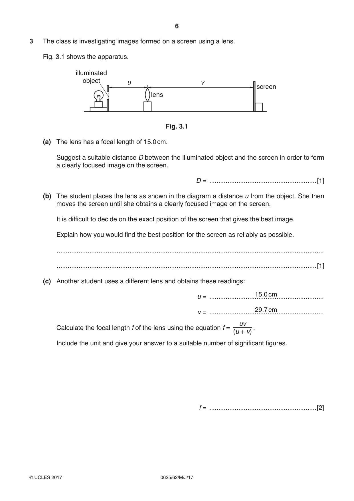 Cambridge IGCSE Physics 0625 2017 May/June Paper 6 · Variant 2 question paper, page 6 of 12