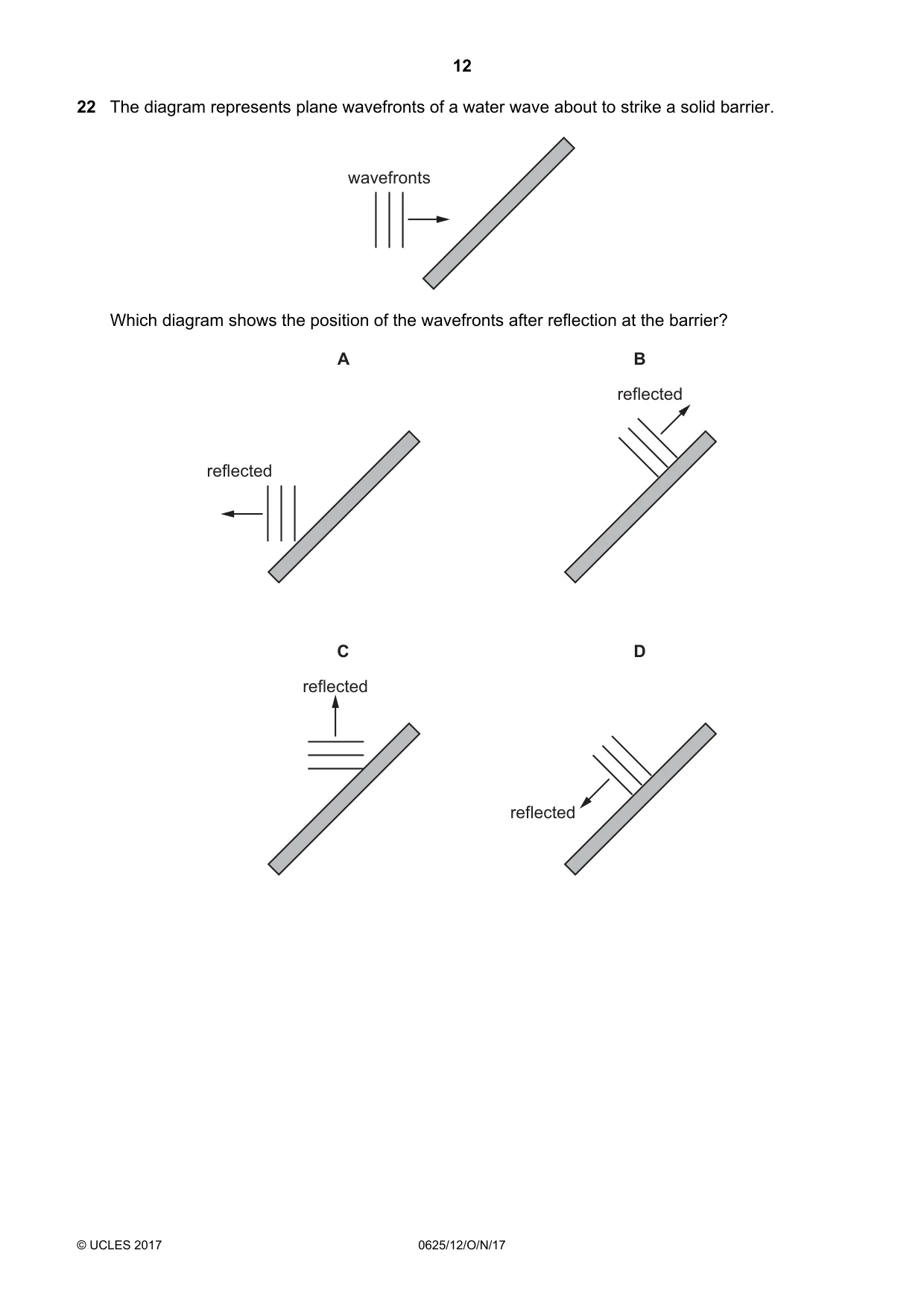 Cambridge IGCSE Physics 0625 2017 Oct/Nov Paper 1 · Variant 2 question paper, page 12 of 20