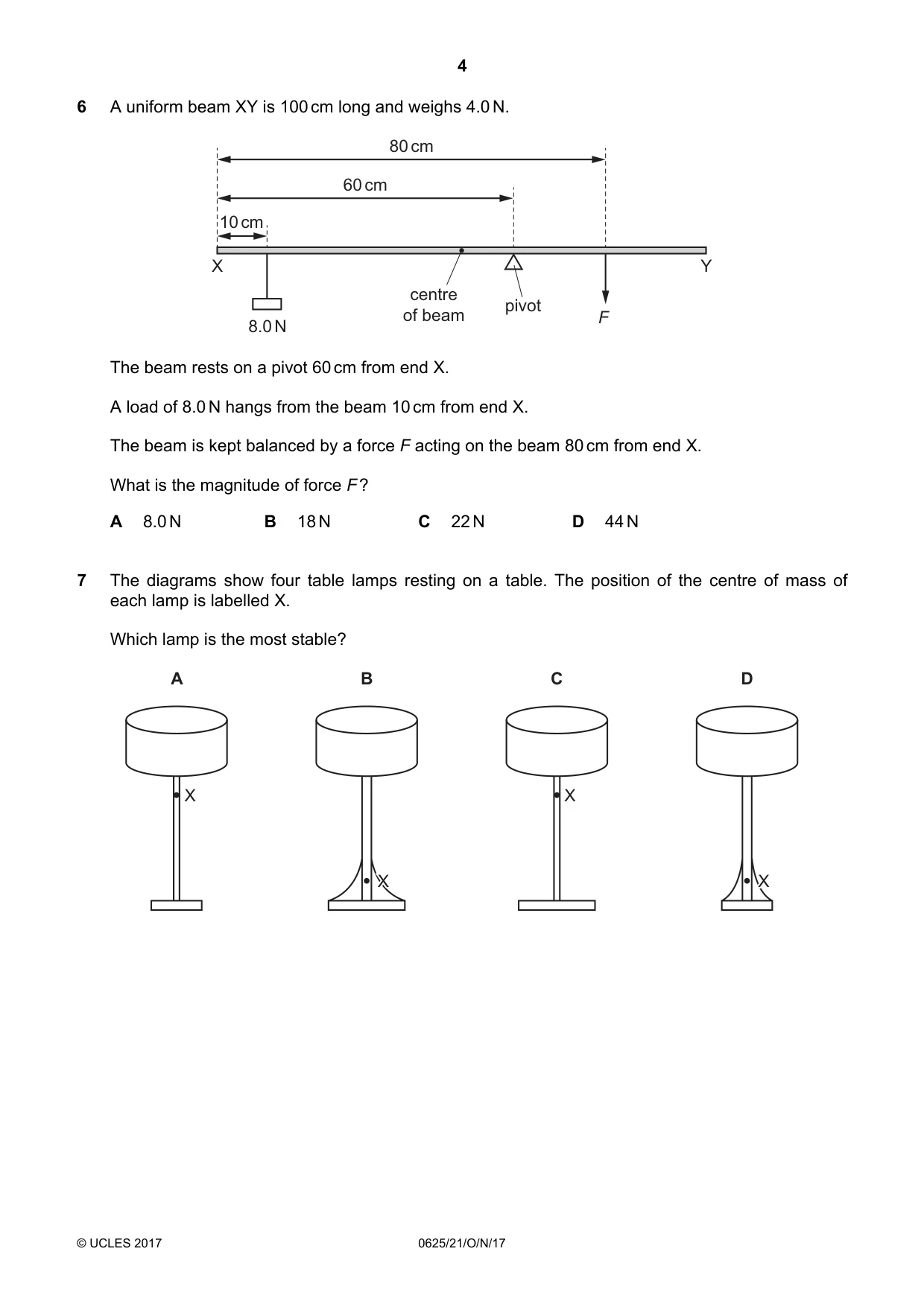 Cambridge IGCSE Physics 0625 2017 Oct/Nov Paper 2 · Variant 1 question paper, page 4 of 20