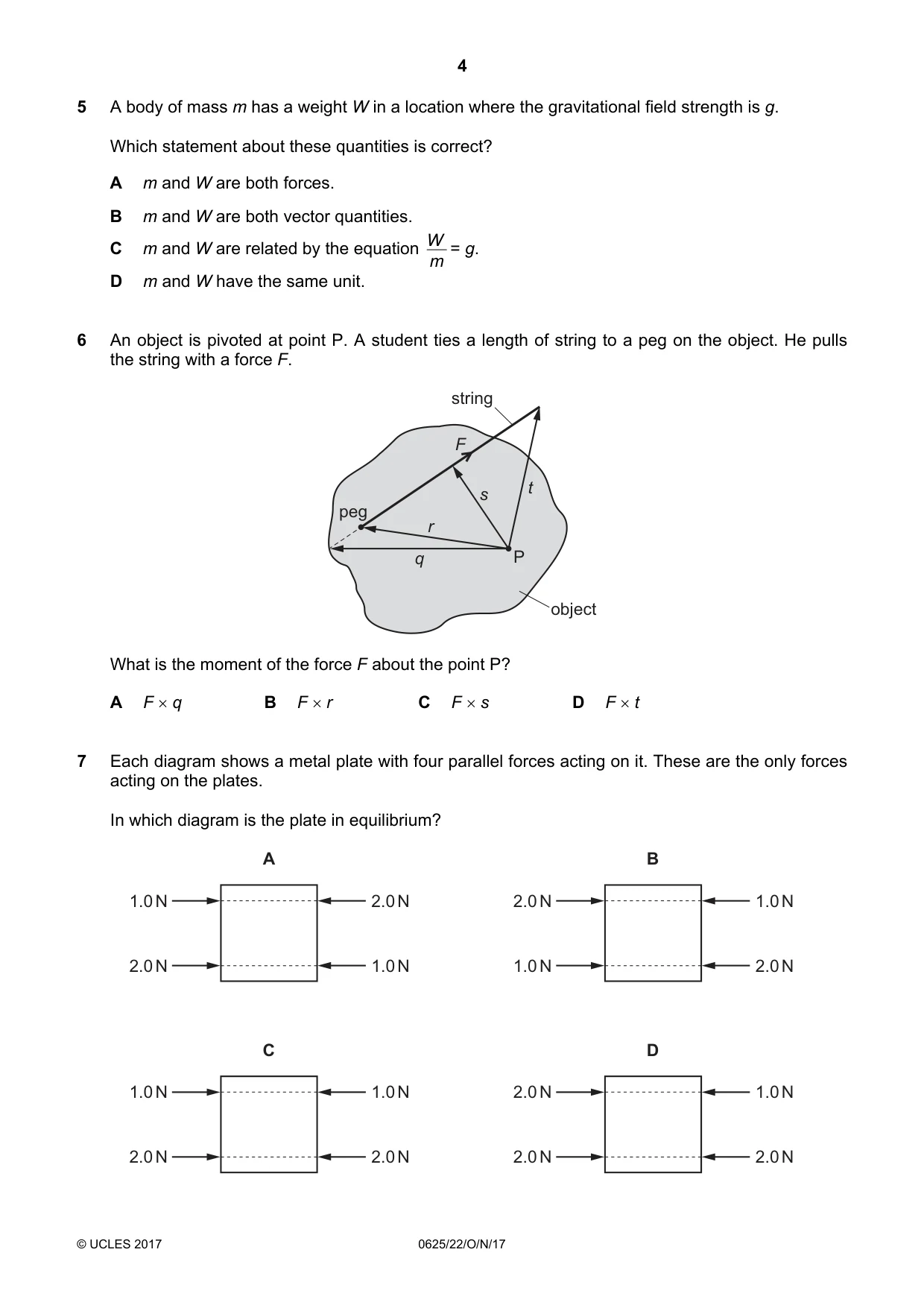 Cambridge IGCSE Physics 0625 2017 Oct/Nov Paper 2 · Variant 2 question paper, page 4 of 20