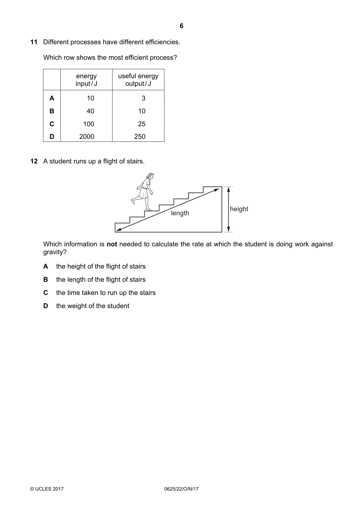 Cambridge IGCSE Physics 0625 2017 Oct/Nov Paper 2 · Variant 2 question paper, page 6 of 20