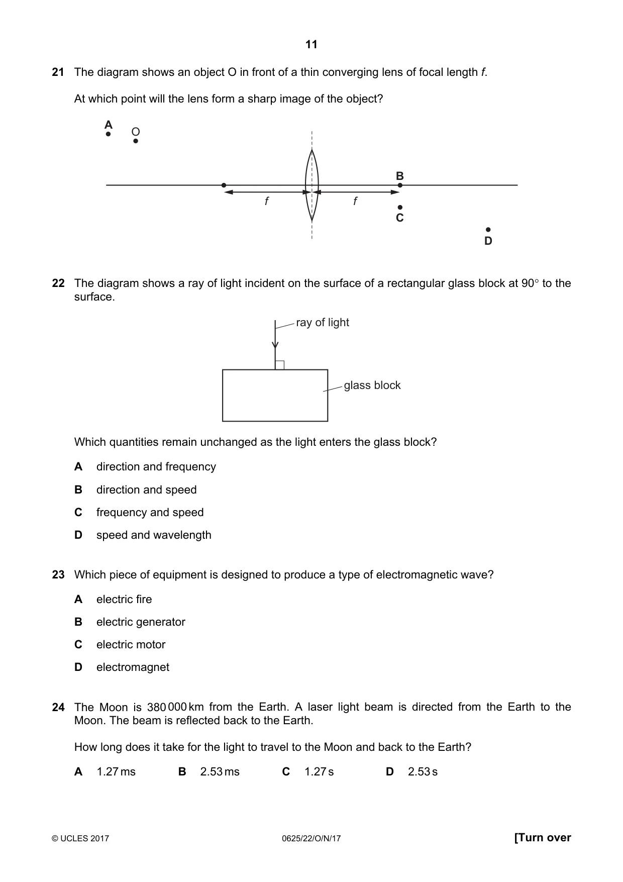 Cambridge IGCSE Physics 0625 2017 Oct/Nov Paper 2 · Variant 2 question paper, page 11 of 20
